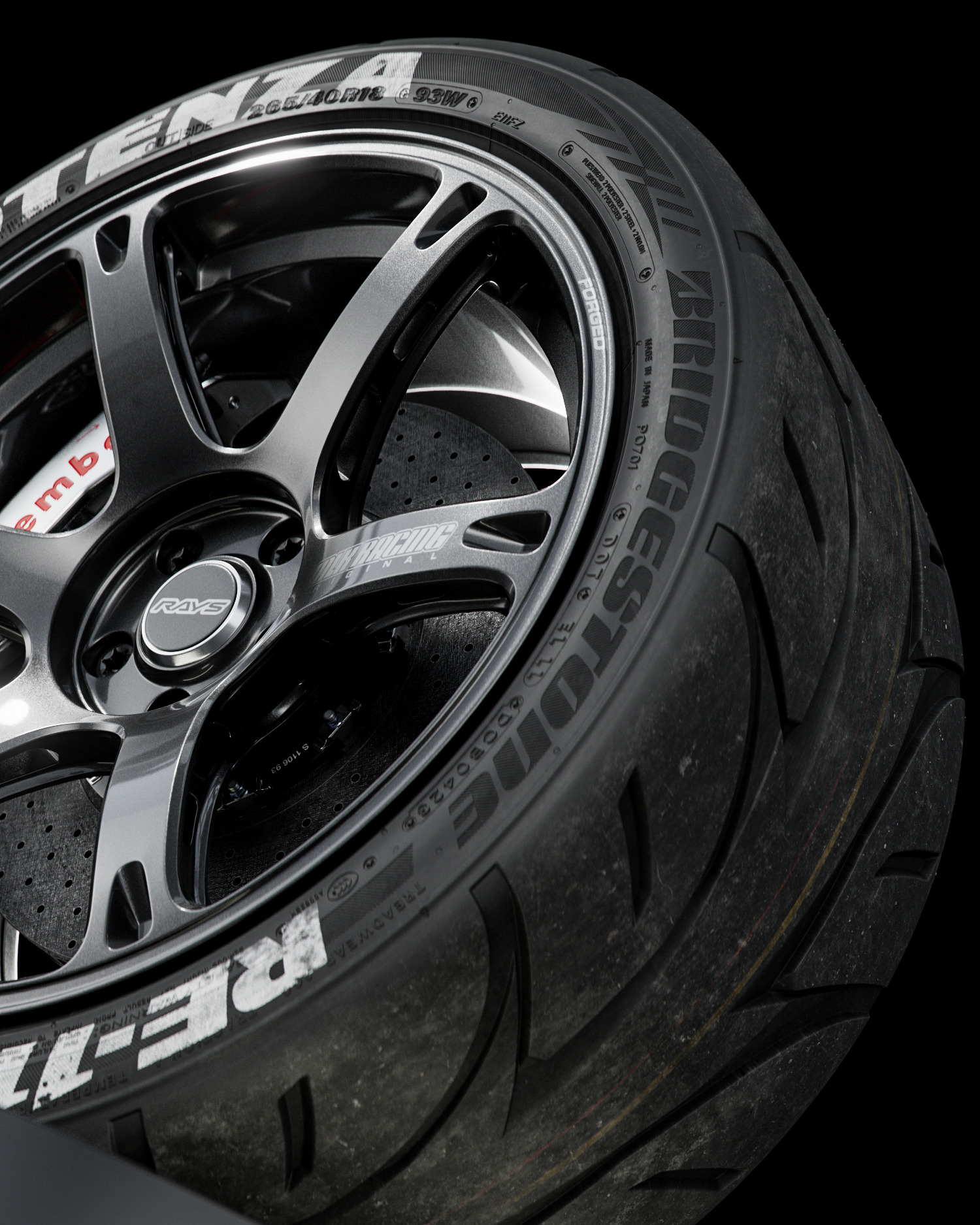 Bridgestone Potenza RE 11S 265 40 R18 93W 3D model | CGTrader
