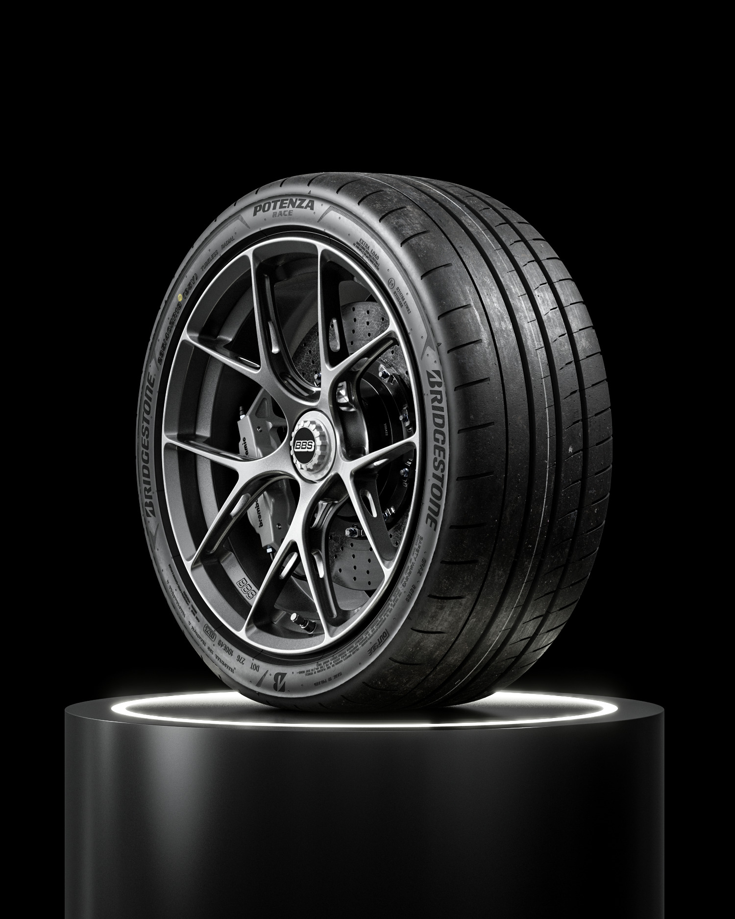 Bridgestone Potenza Race 235 40 R18 3D model | CGTrader