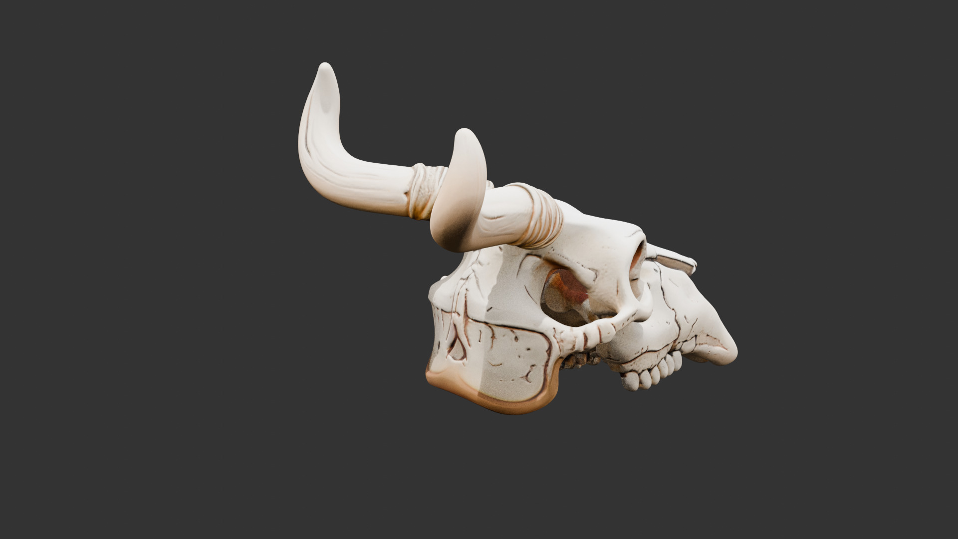 Animal Skull on Desert Ground Low-poly 3D model_3