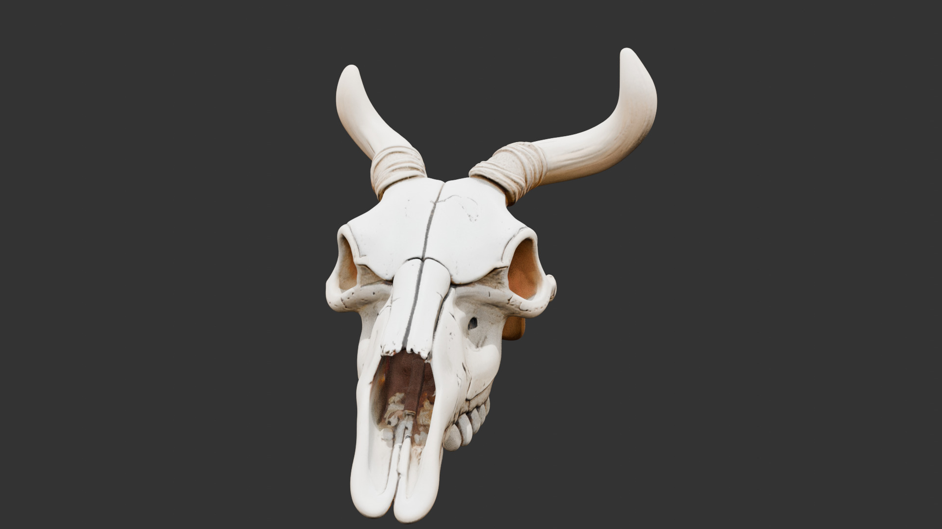 Animal Skull on Desert Ground Low-poly 3D model_7