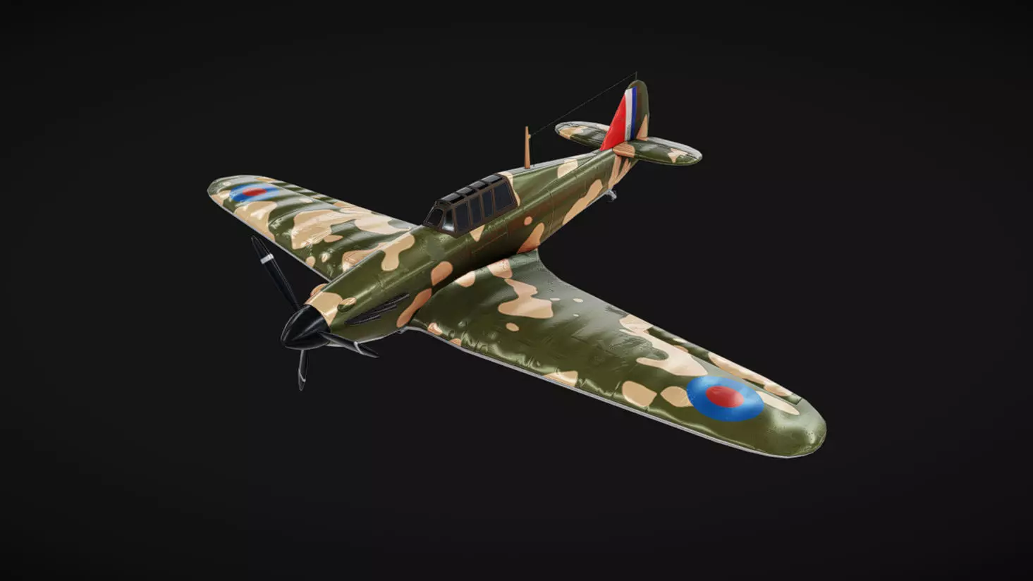 Hawker Hurricane Low-poly 3D model
