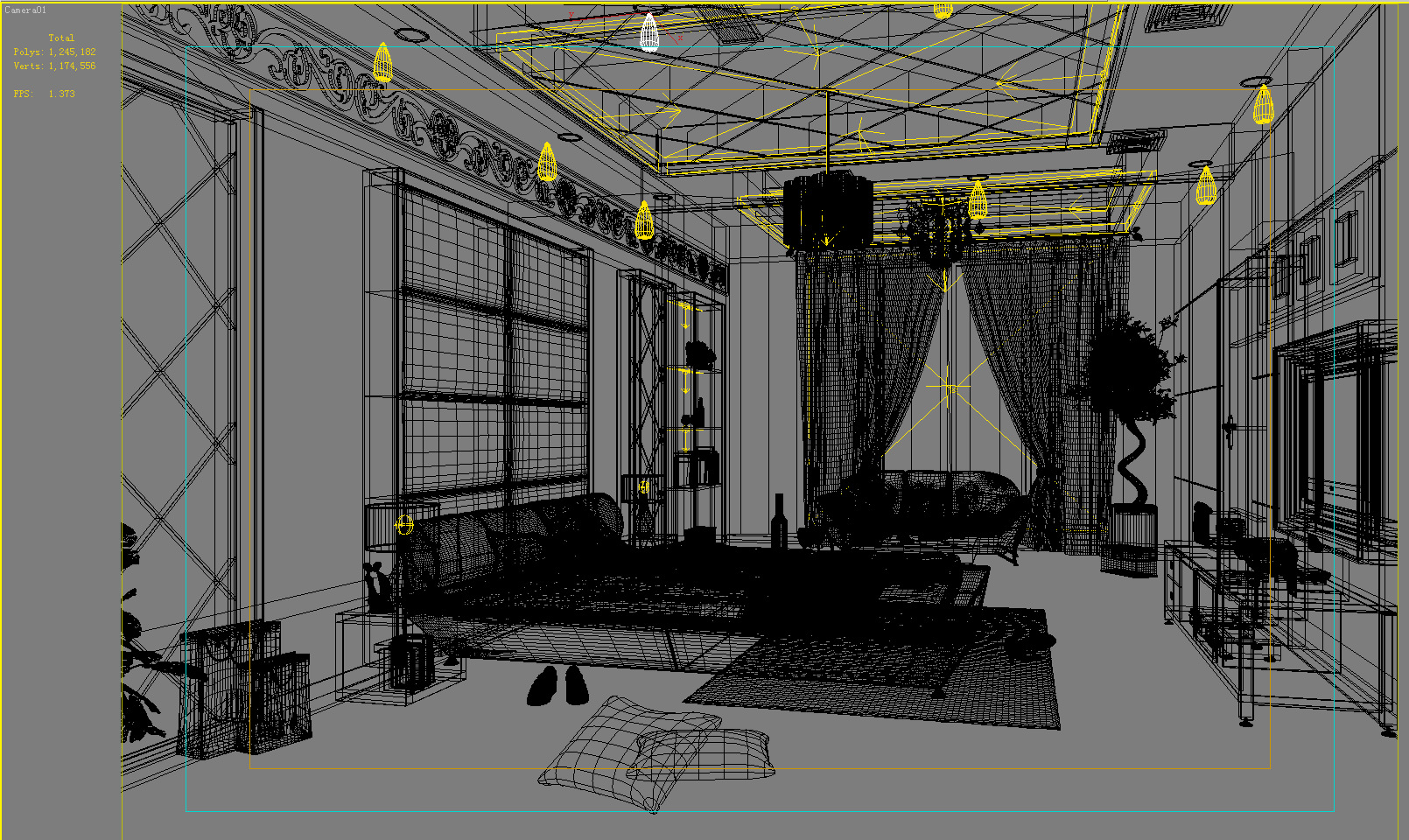 Large Bedroom with Exquisite Wall Decor 3D Model MAX