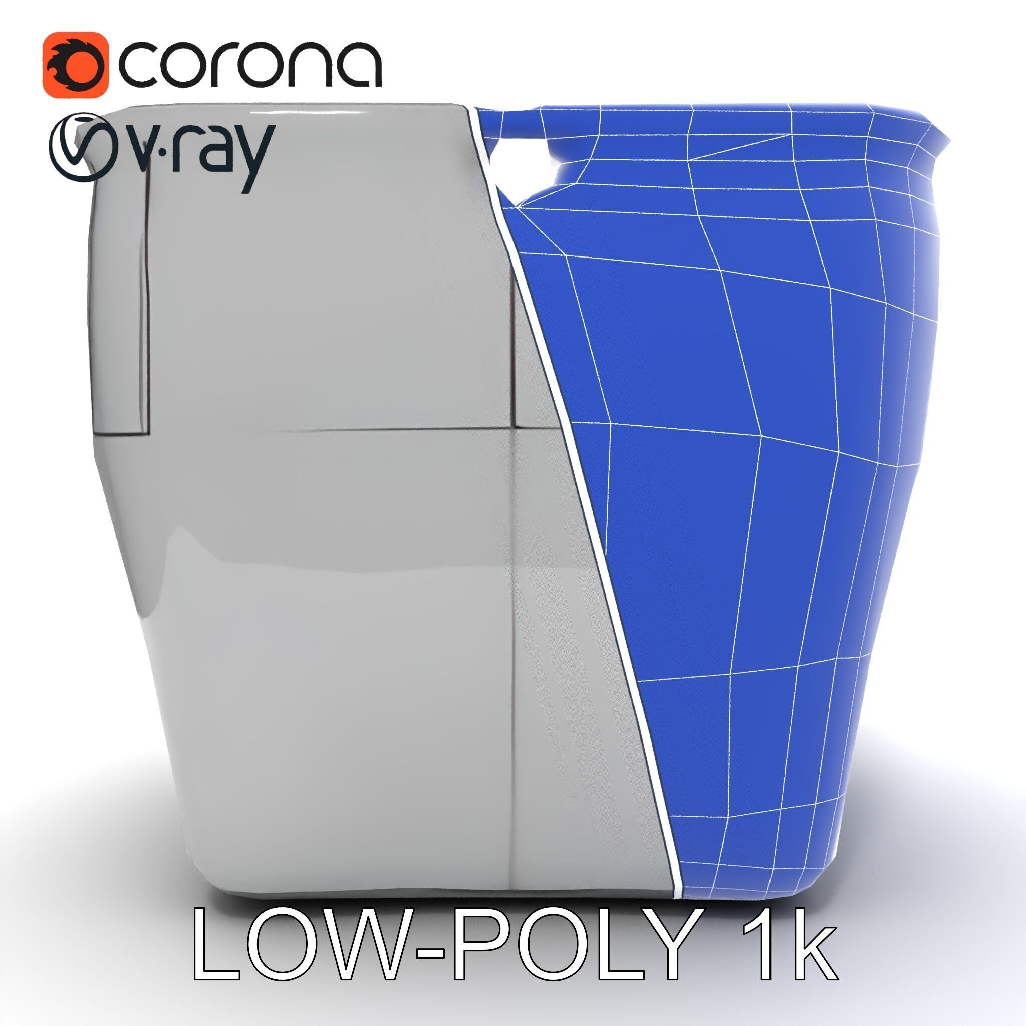 Geometric Planter Model Pack Low-poly 3D model_28