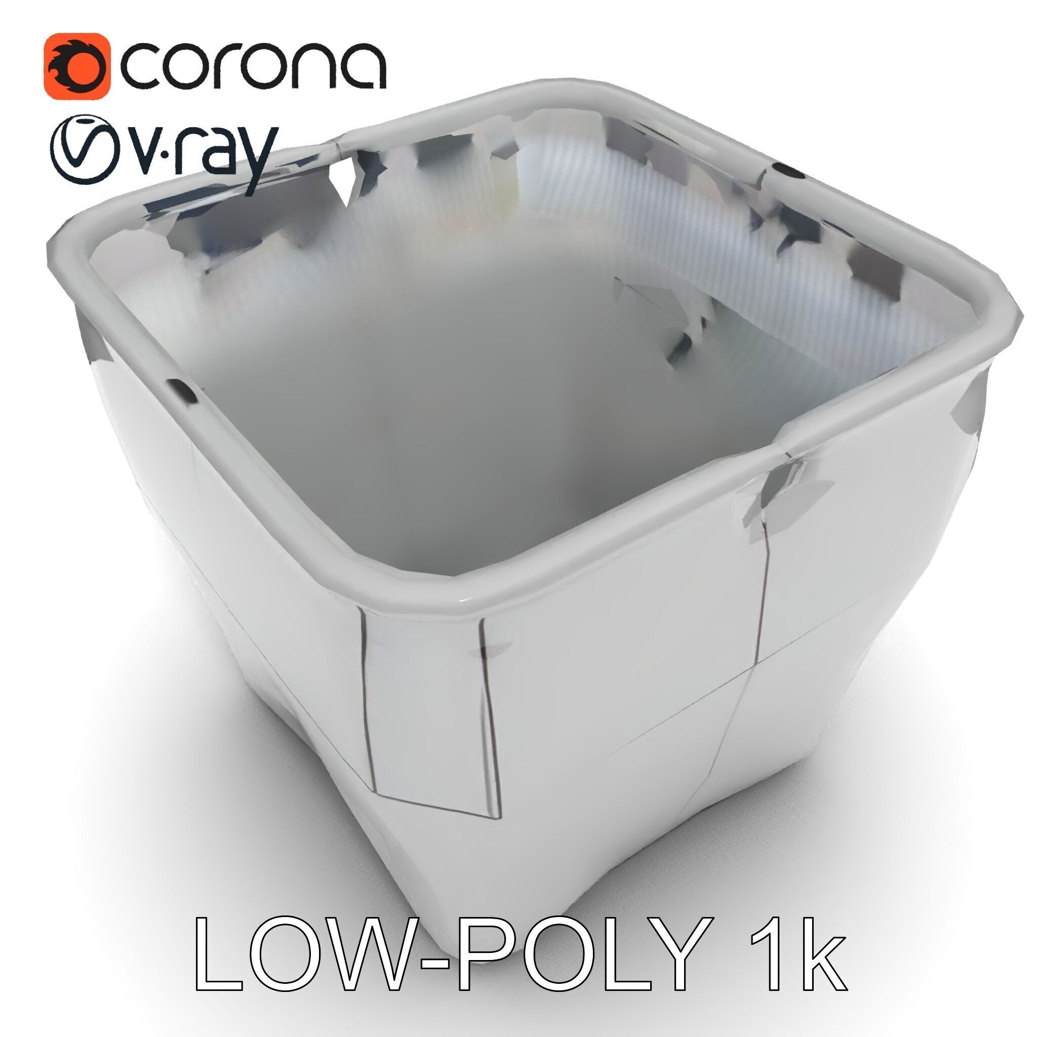 Geometric Planter Model Pack Low-poly 3D model_21