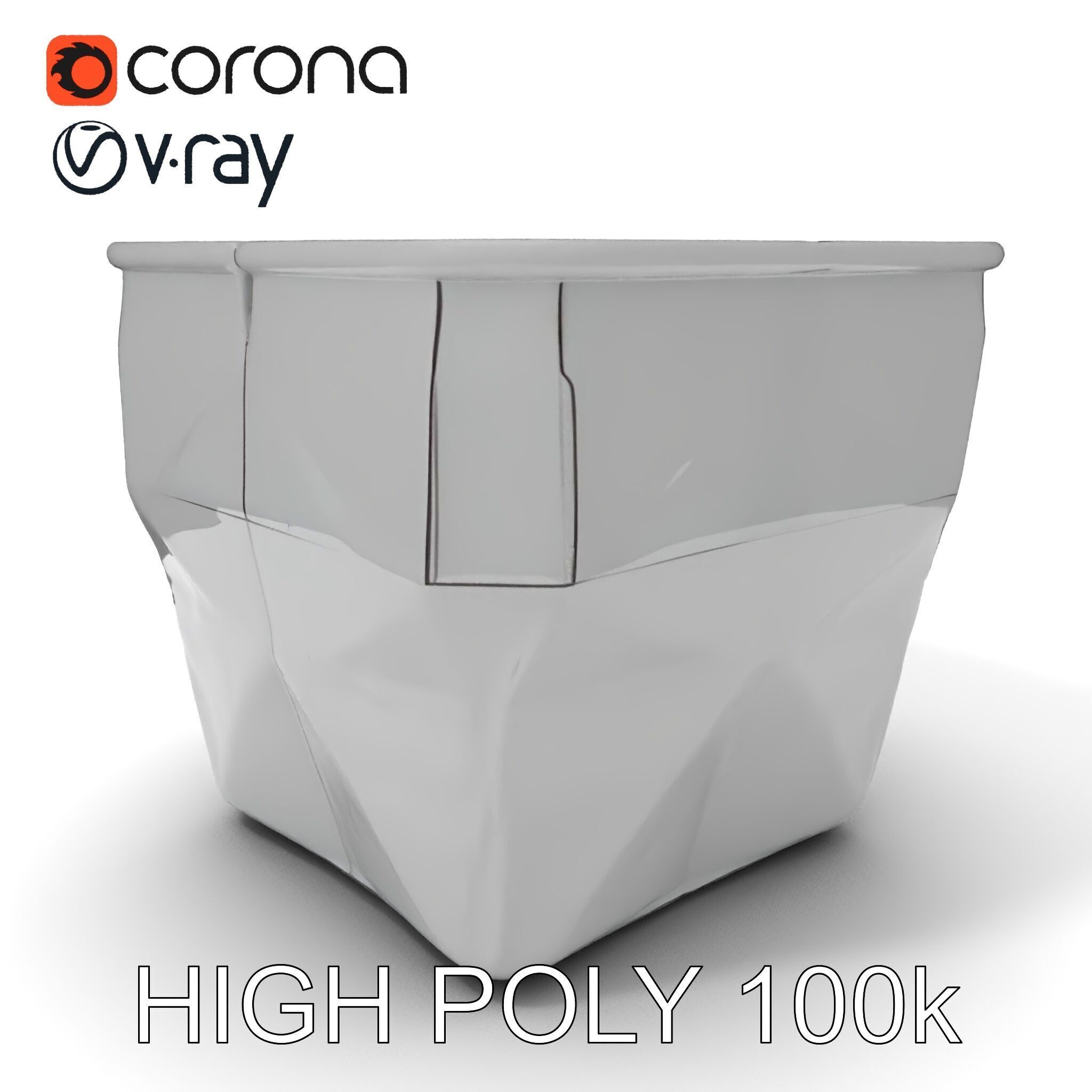 Geometric Planter Model Pack Low-poly 3D model_3