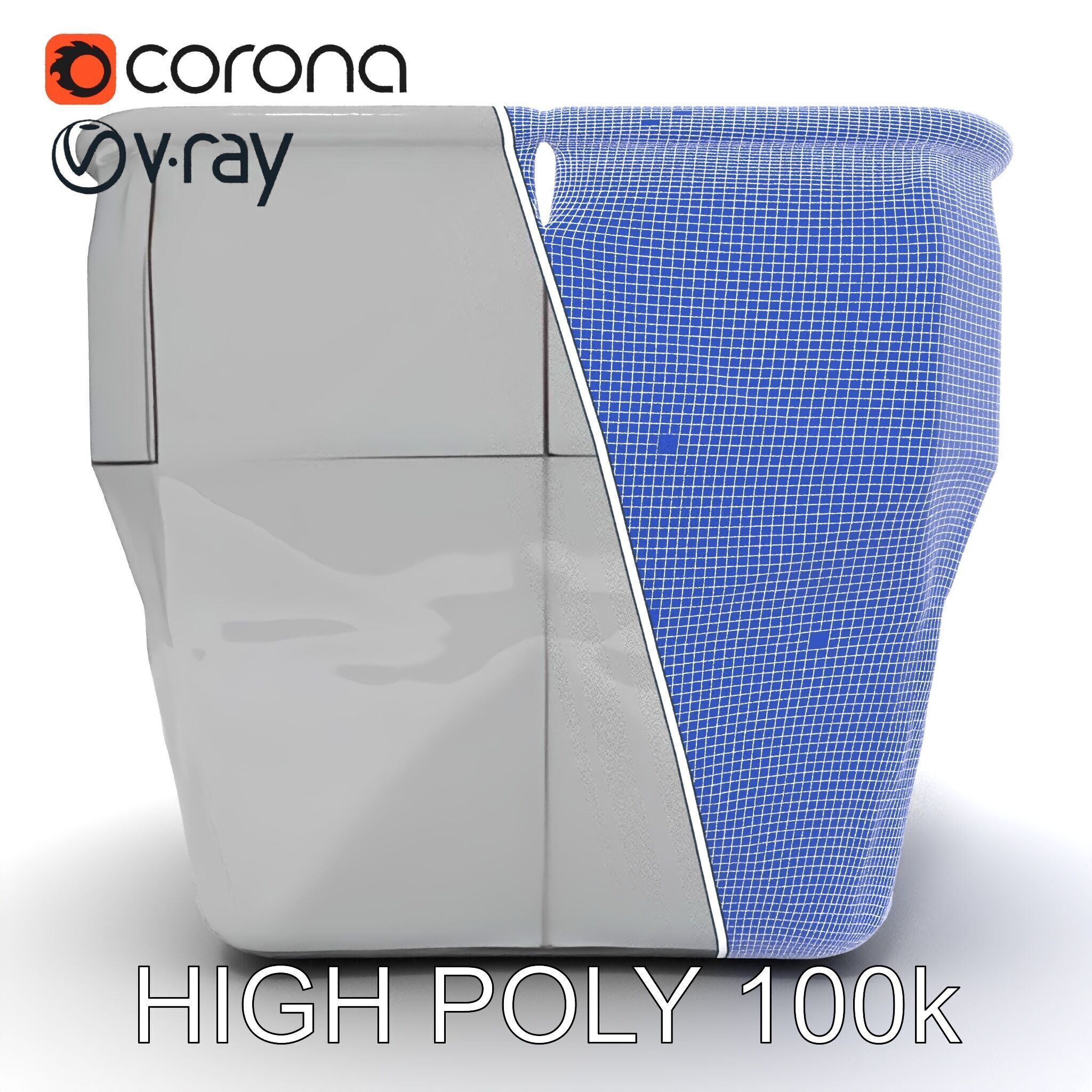 Geometric Planter Model Pack Low-poly 3D model_24