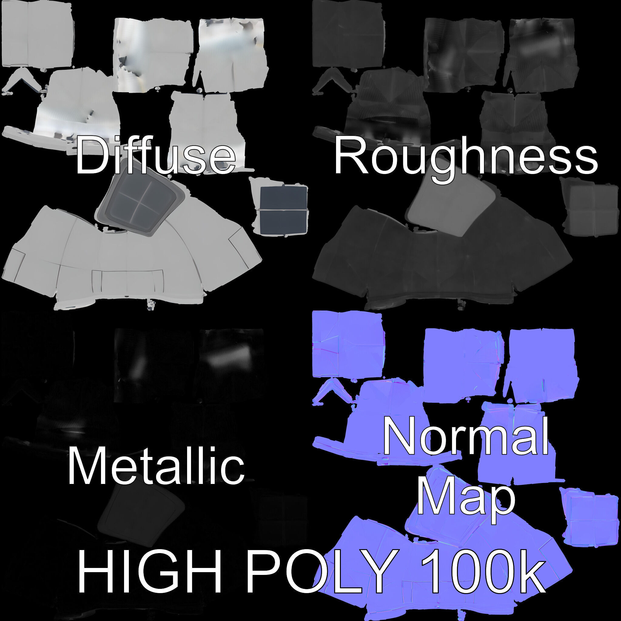 Geometric Planter Model Pack Low-poly 3D model_2