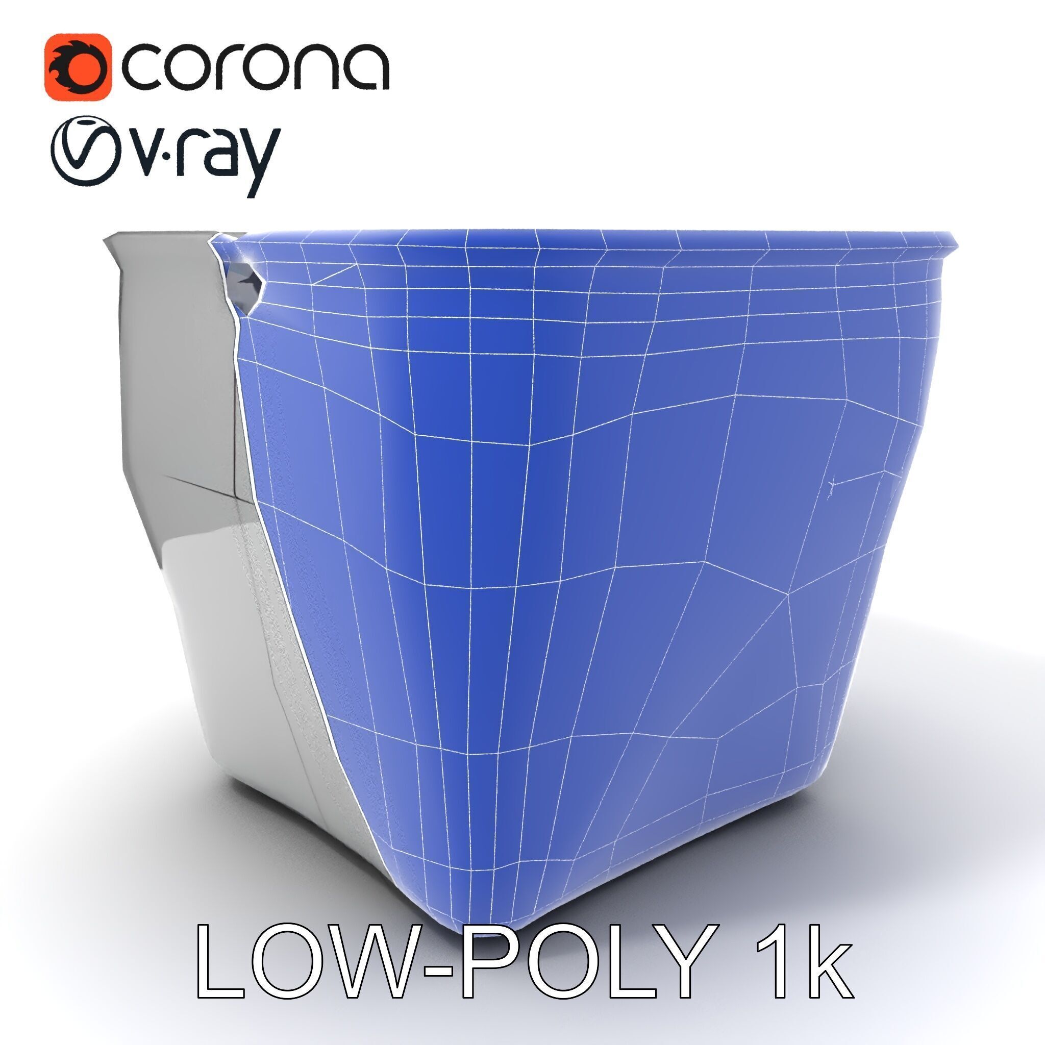 Geometric Planter Model Pack Low-poly 3D model_26