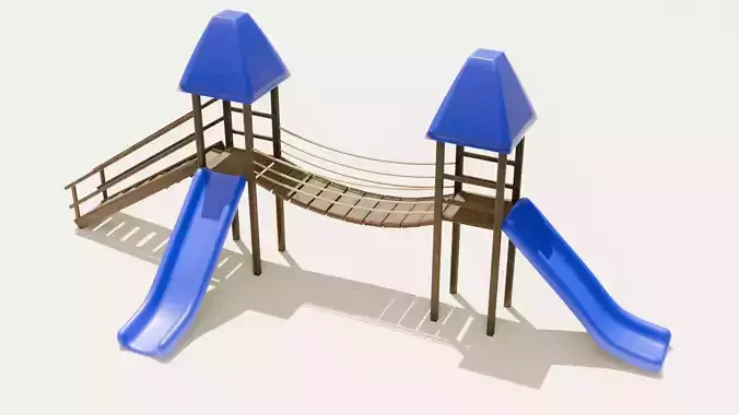 Playground castle with a slide