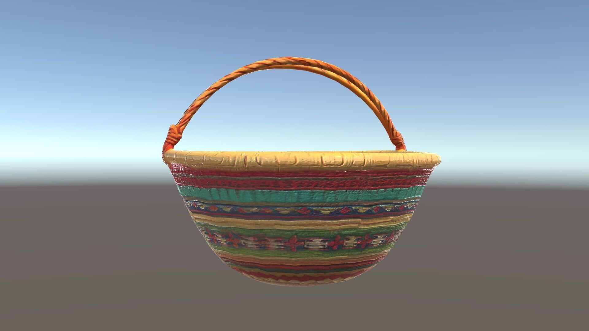 Colorful Woven Basket Model Pack Low-poly 3D model_7