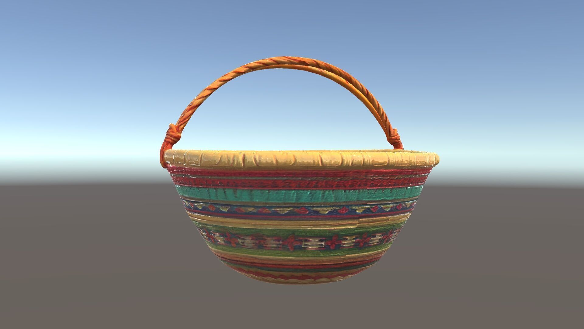 Colorful Woven Basket Model Pack Low-poly 3D model_5