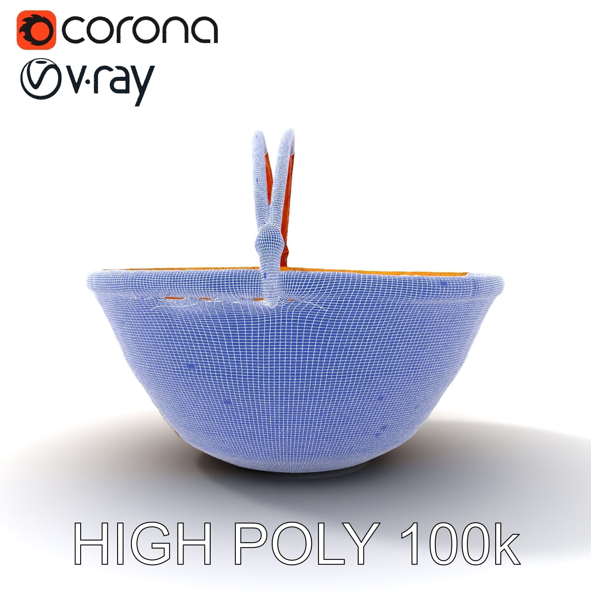 Colorful Woven Basket Model Pack Low-poly 3D model_13