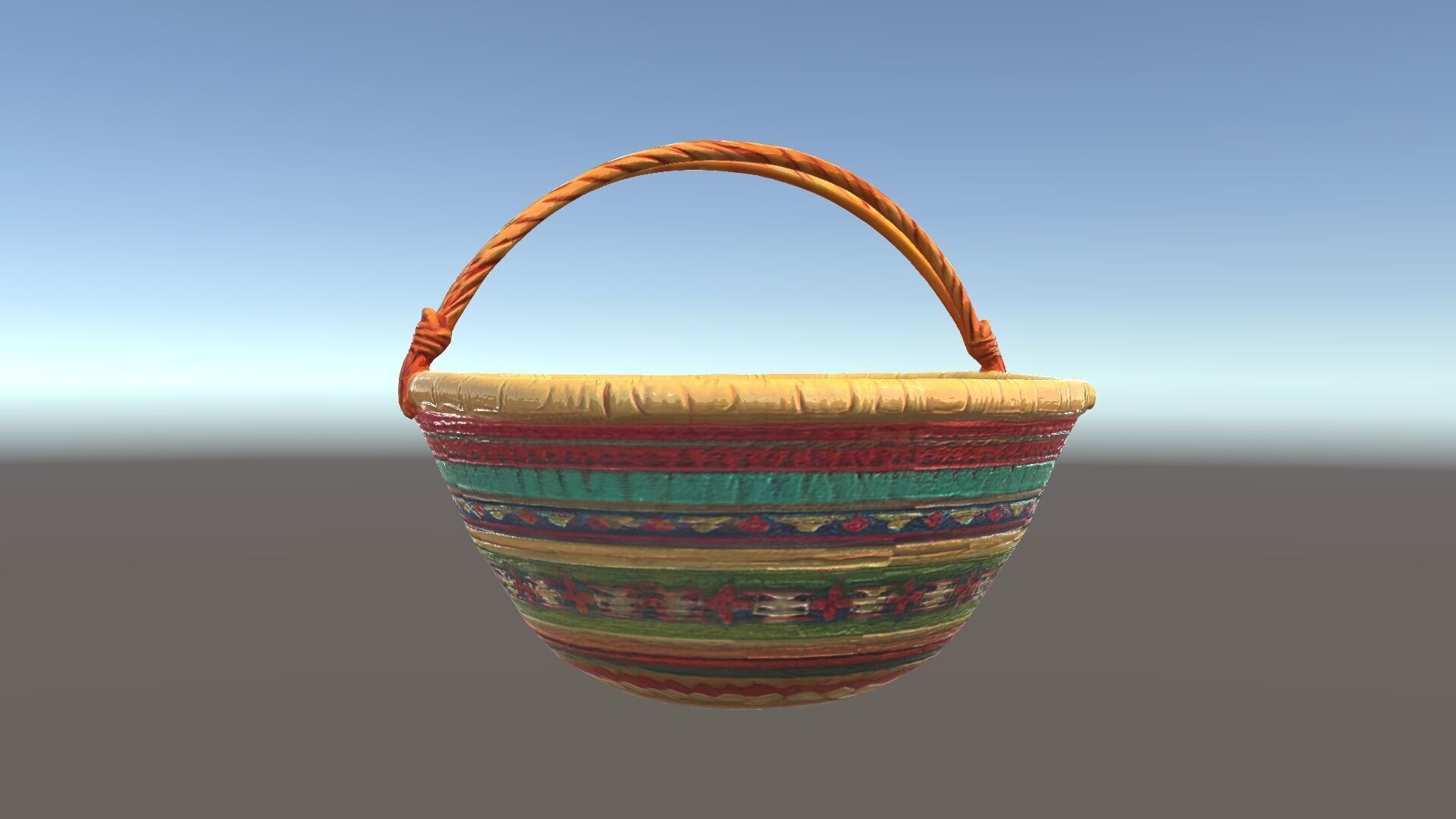 Colorful Woven Basket Model Pack Low-poly 3D model_6