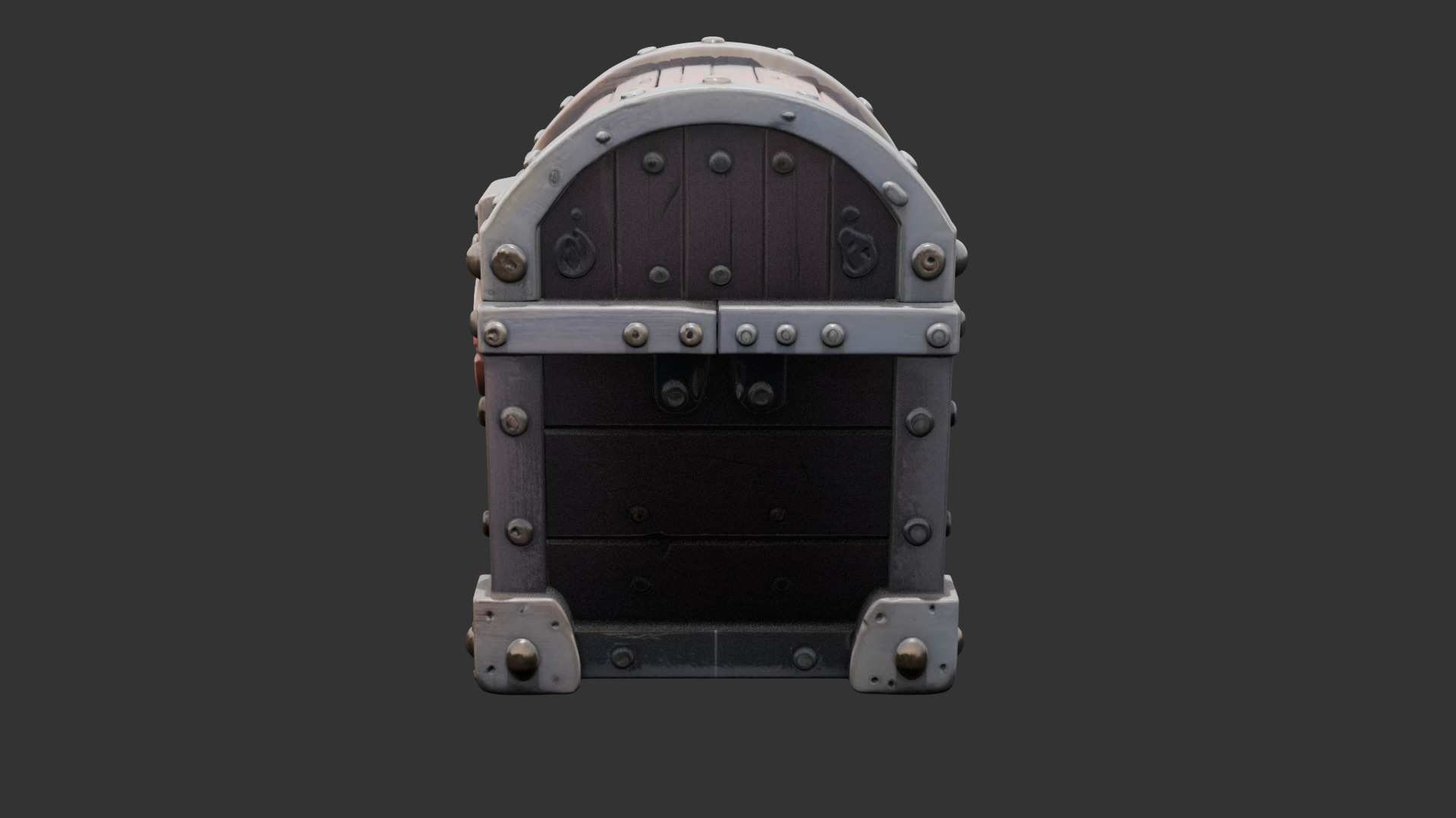 Timeworn Treasure Chest with Glowing Lock Low-poly 3D model_5