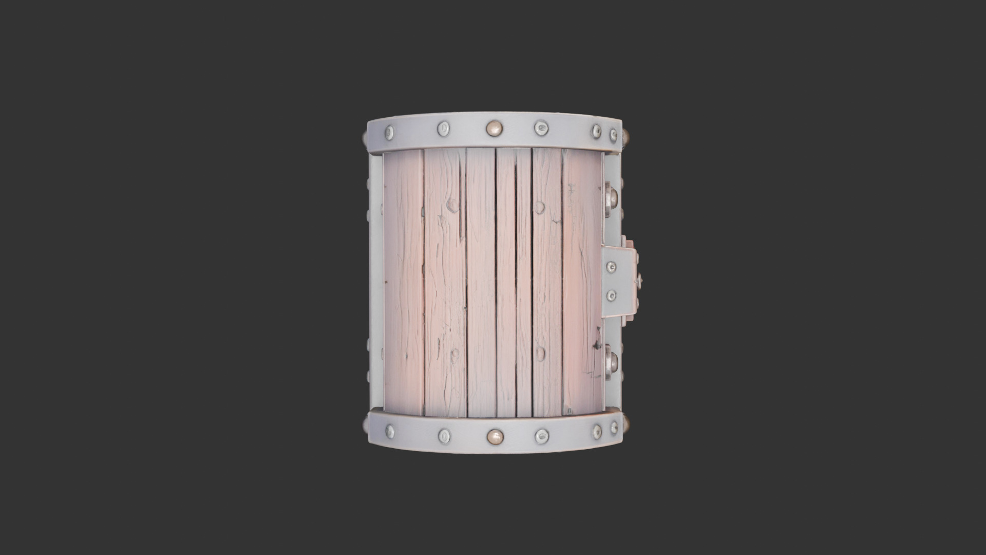 Timeworn Treasure Chest with Glowing Lock Low-poly 3D model_10