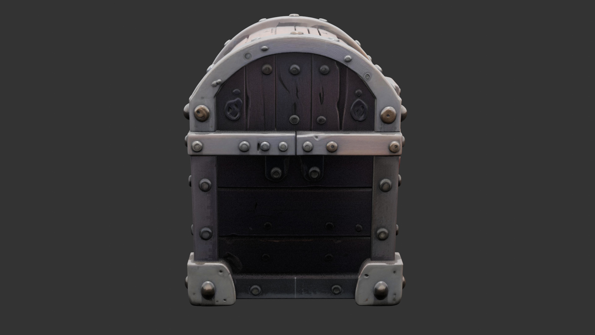 Timeworn Treasure Chest with Glowing Lock Low-poly 3D model_1