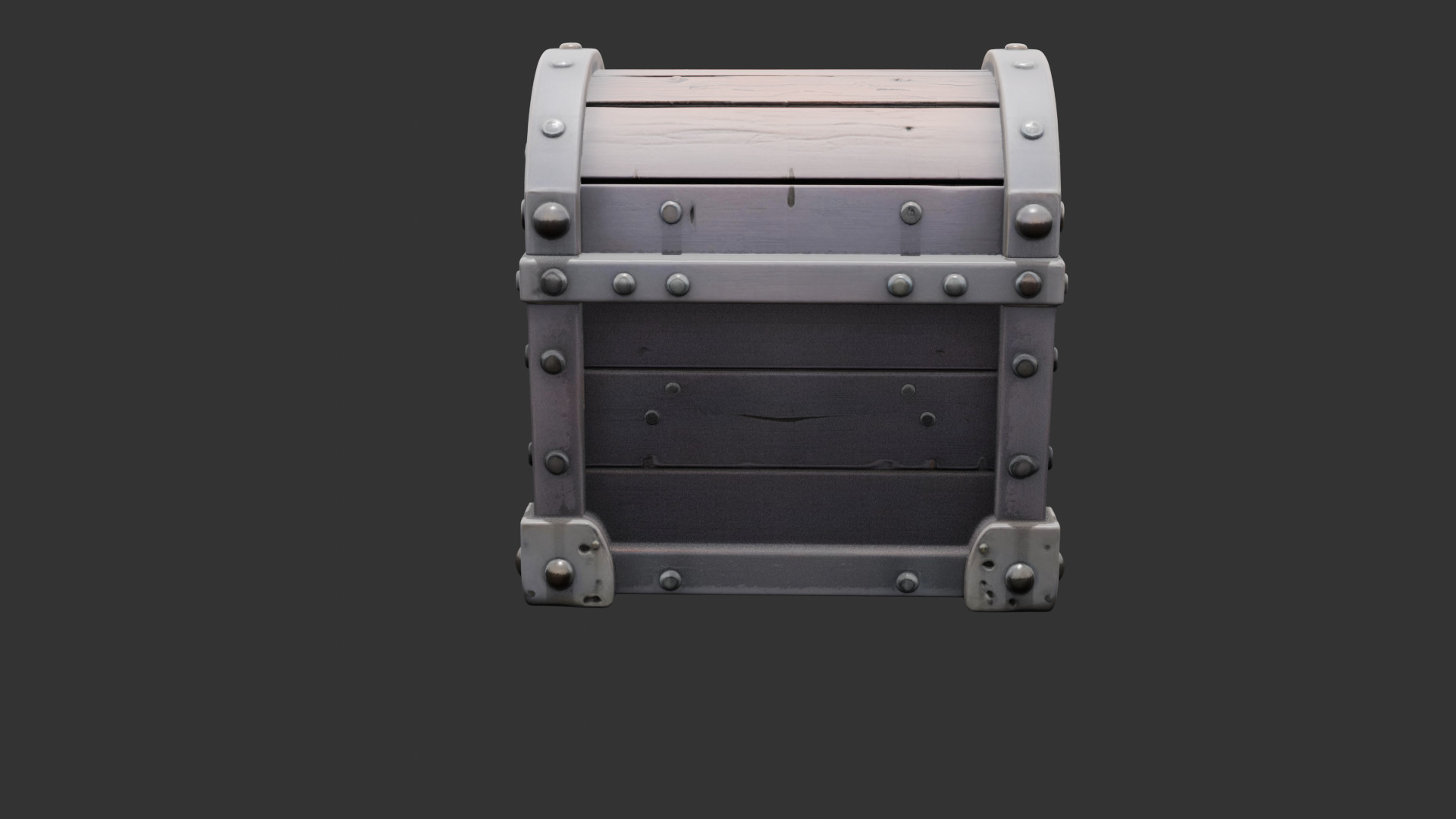 Timeworn Treasure Chest with Glowing Lock Low-poly 3D model_8