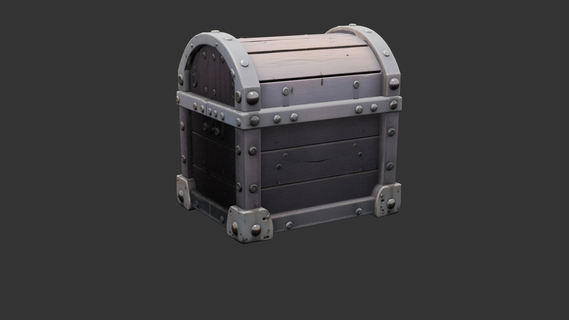Timeworn Treasure Chest with Glowing Lock Low-poly 3D model_4