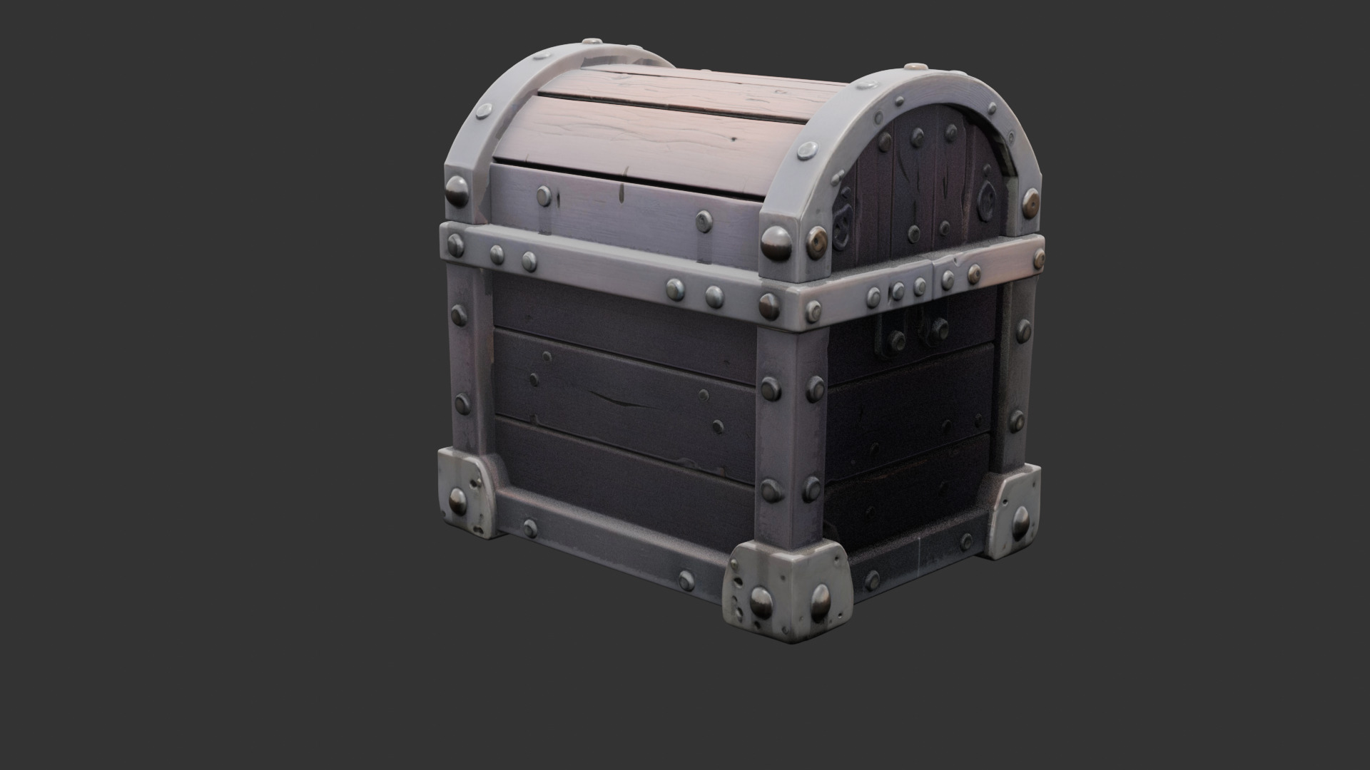 Timeworn Treasure Chest with Glowing Lock Low-poly 3D model_3
