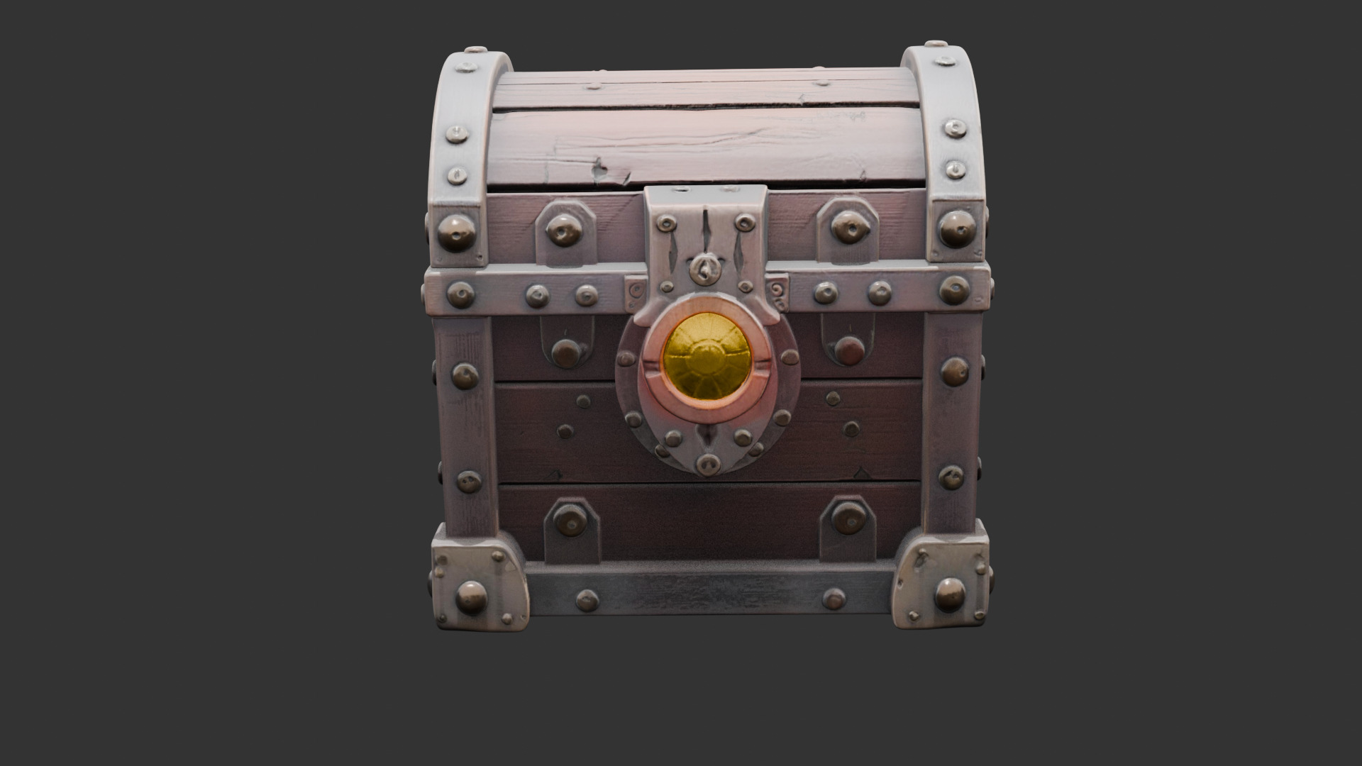 Timeworn Treasure Chest with Glowing Lock Low-poly 3D model_7