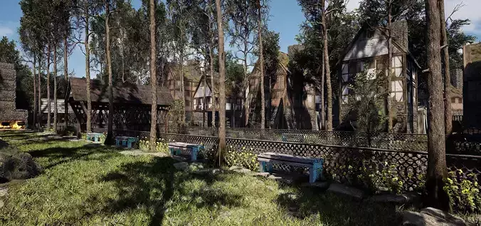 Faymere River Village  A Forgotten Medieval Gem 3D model