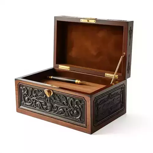 Antique Ornate Wooden Box model pack