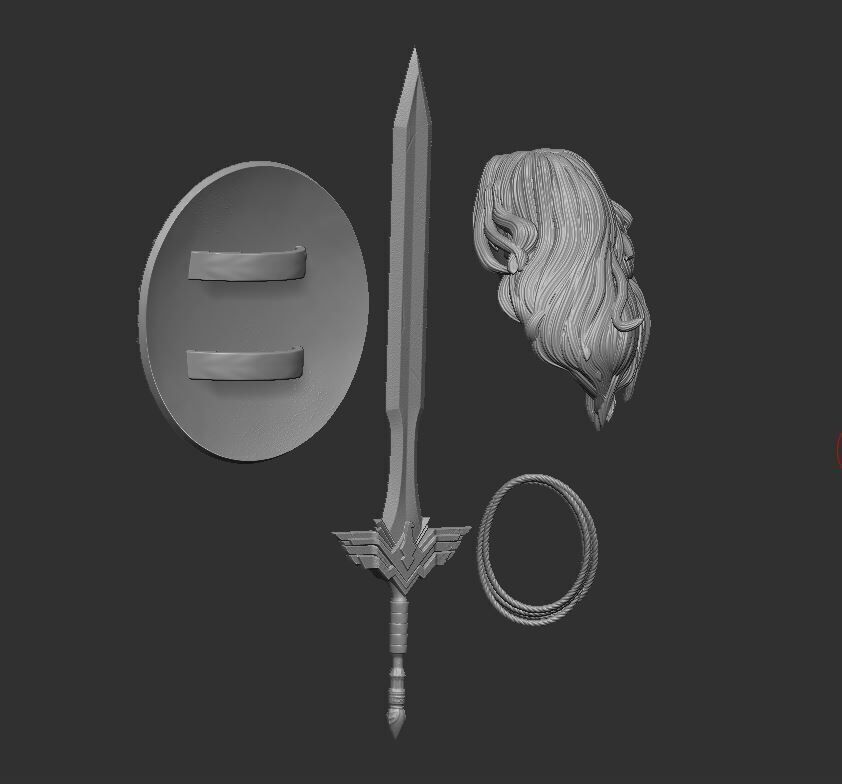 Wonderwoman Headsculpt for Action Figures 3D print model_3