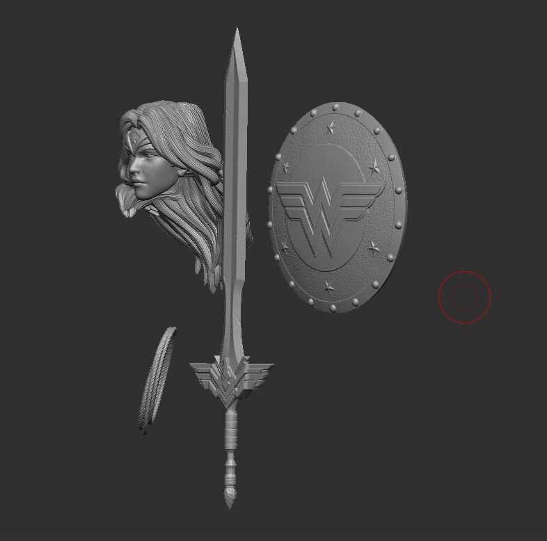 Wonderwoman Headsculpt for Action Figures 3D print model_2