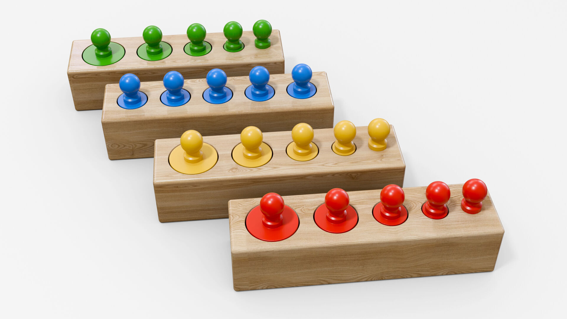 Bloques de Cilindros Montessori 3D print model_1