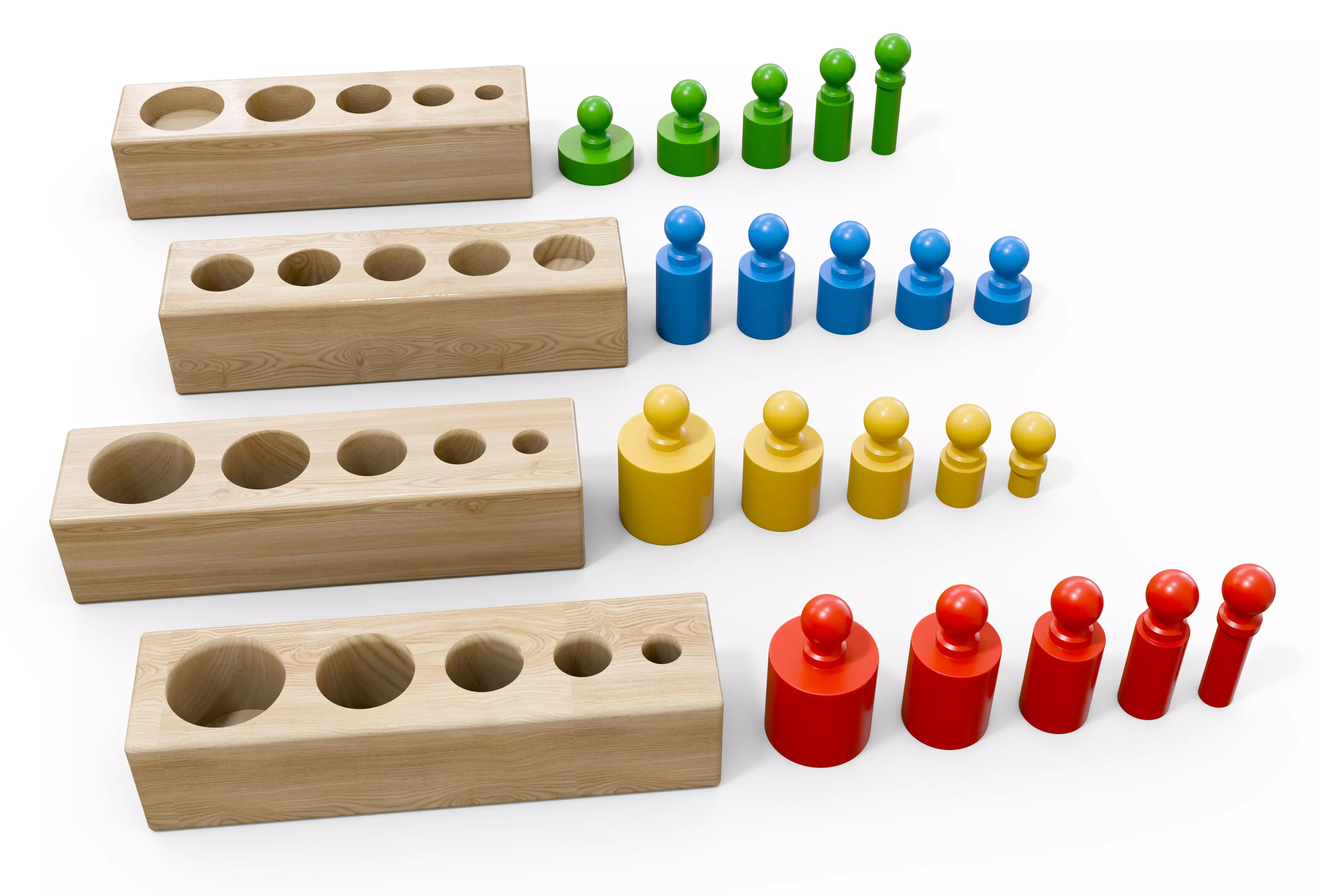 Bloques de Cilindros Montessori 3D print model_0