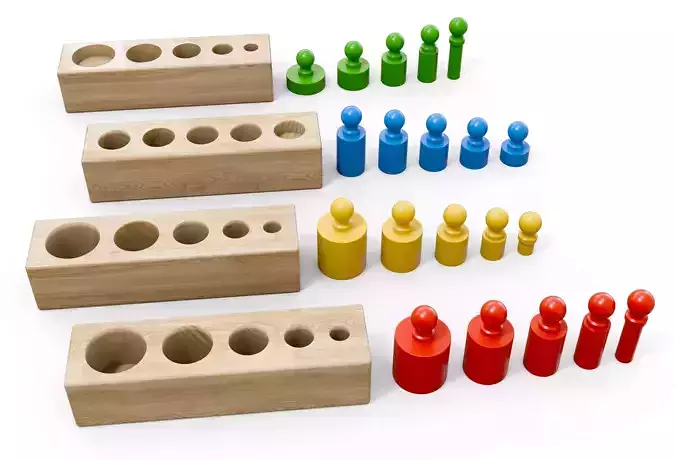 Bloques de Cilindros Montessori 3D print model