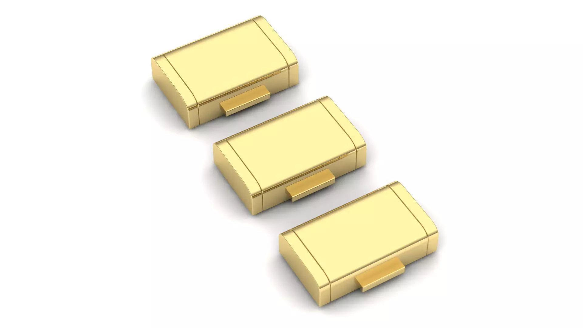 PACK Cuban Locks Clasp 14mm 15mm 16mm 3D print model_0