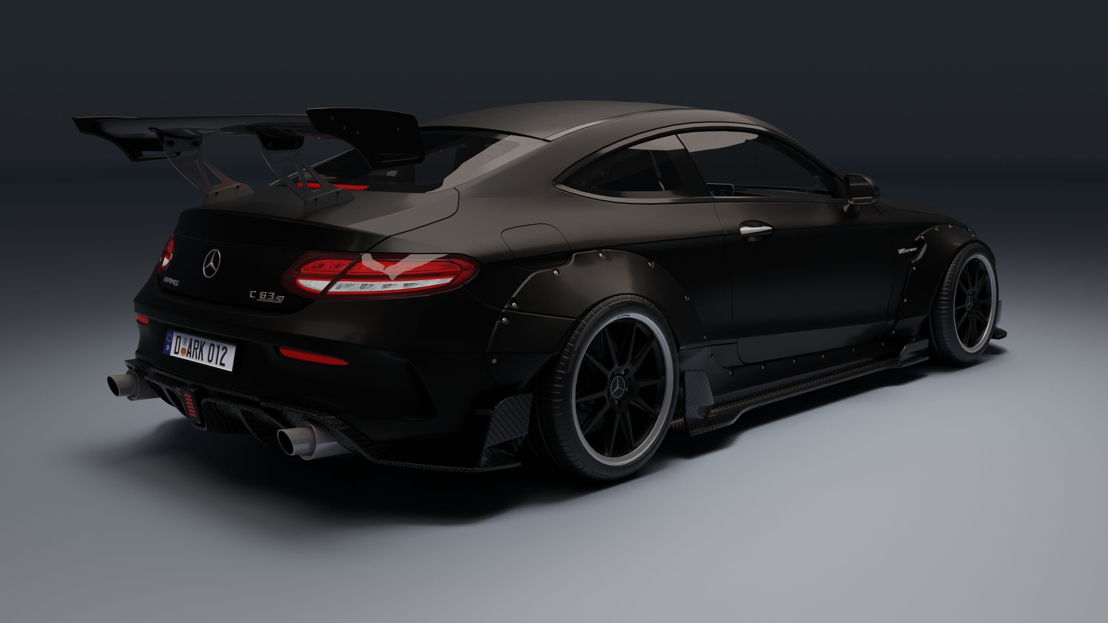 Mercedes-Benz C63 AMG Black Series Low-poly 3D model_3