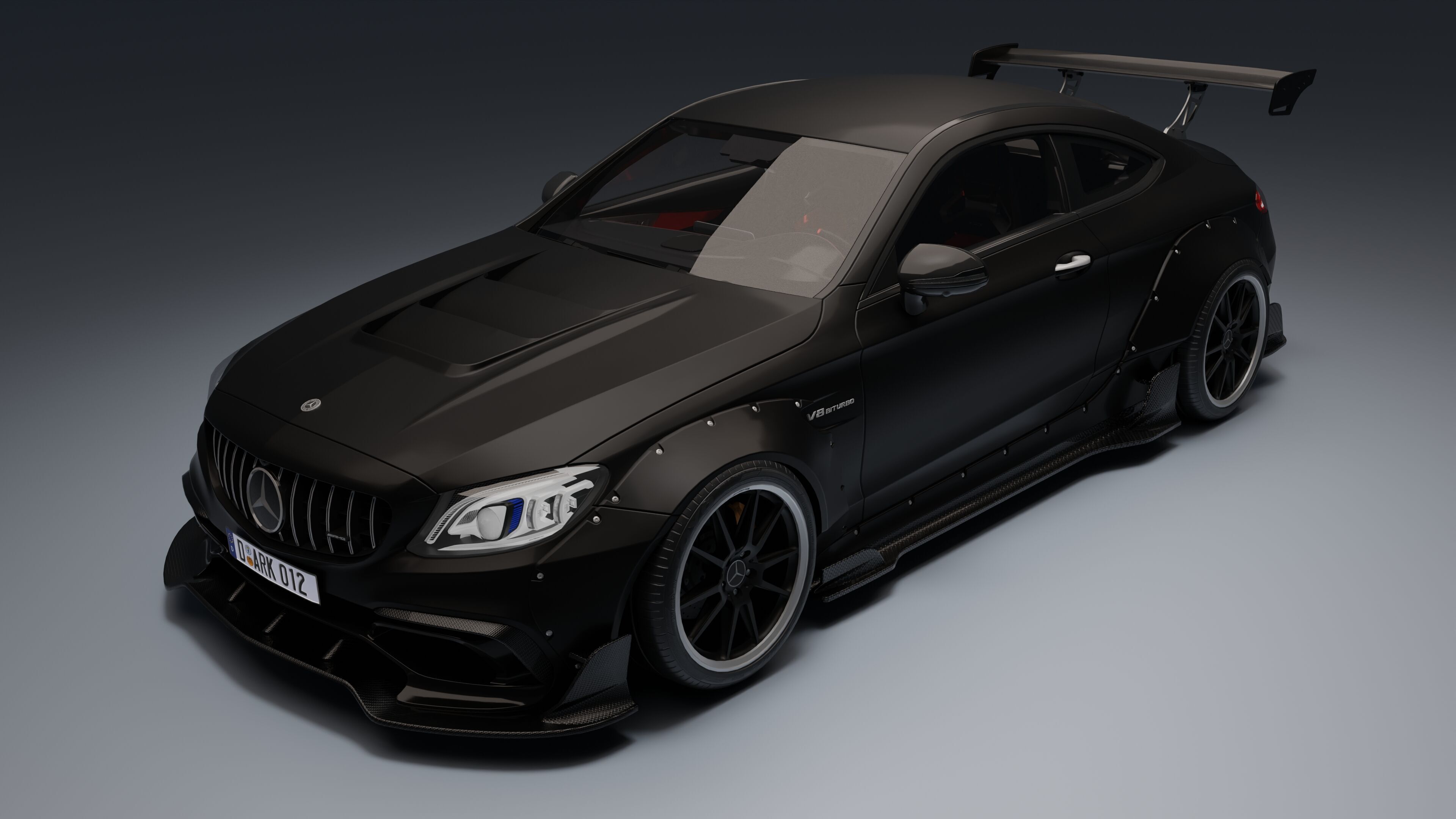 Mercedes-Benz C63 AMG Black Series Low-poly 3D model_5