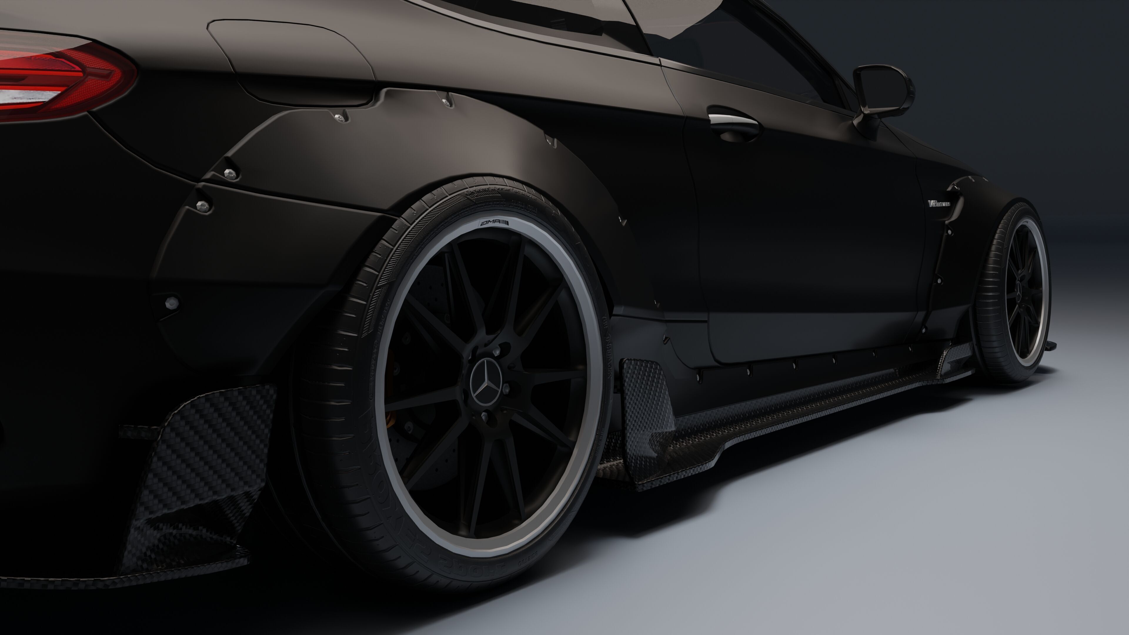 Mercedes-Benz C63 AMG Black Series Low-poly 3D model_20