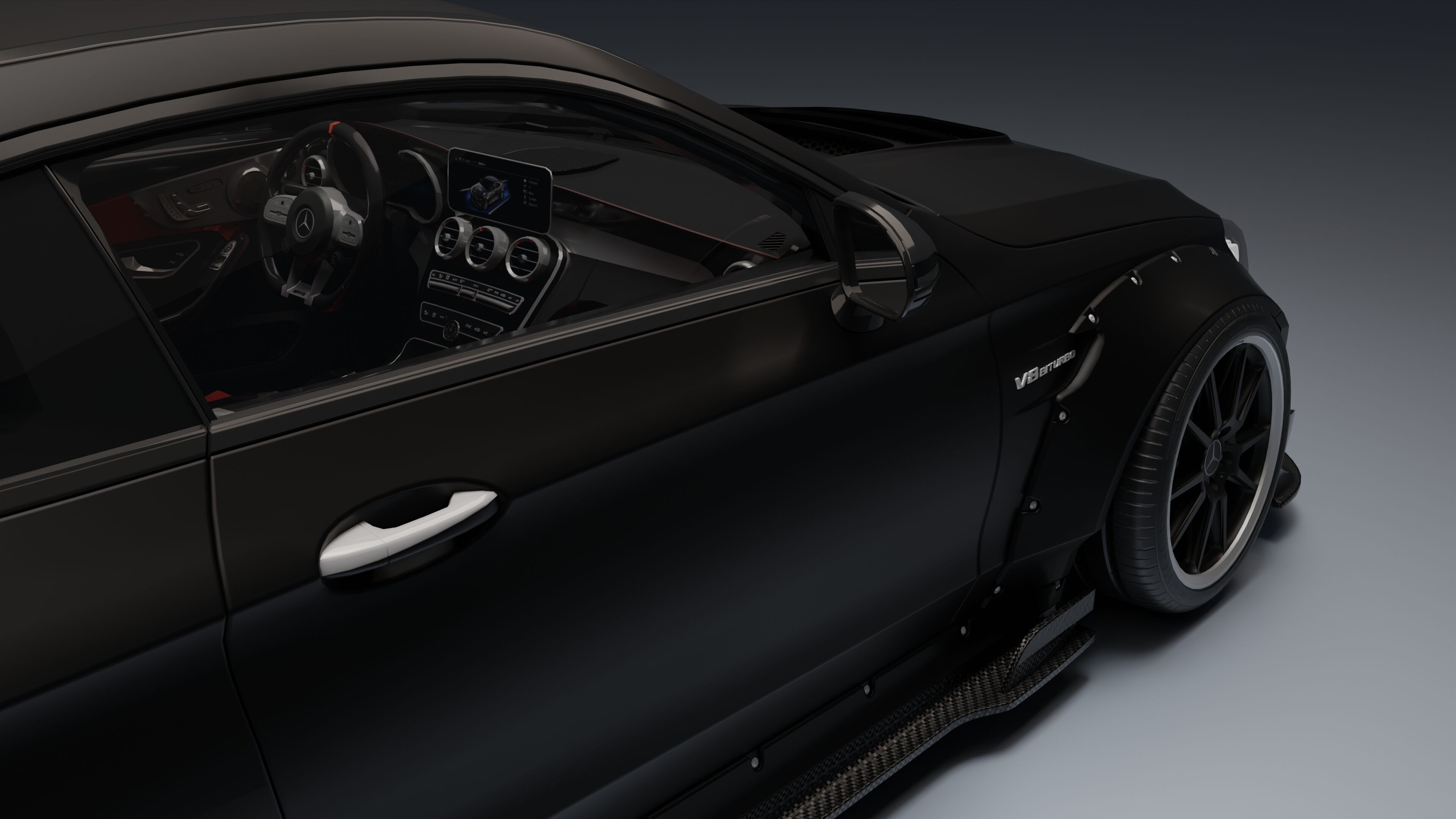 Mercedes-Benz C63 AMG Black Series Low-poly 3D model_26