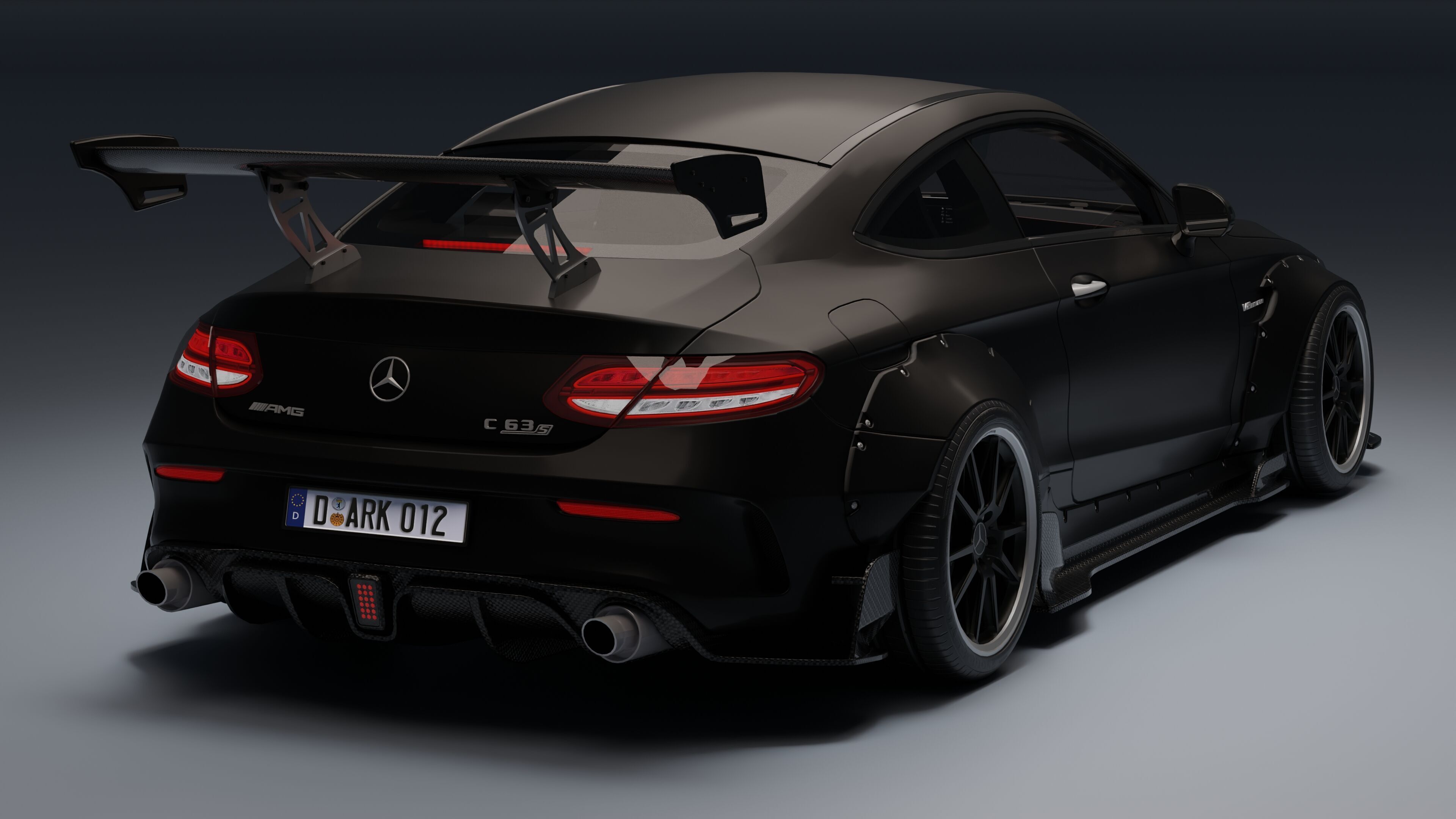 Mercedes-Benz C63 AMG Black Series Low-poly 3D model_6
