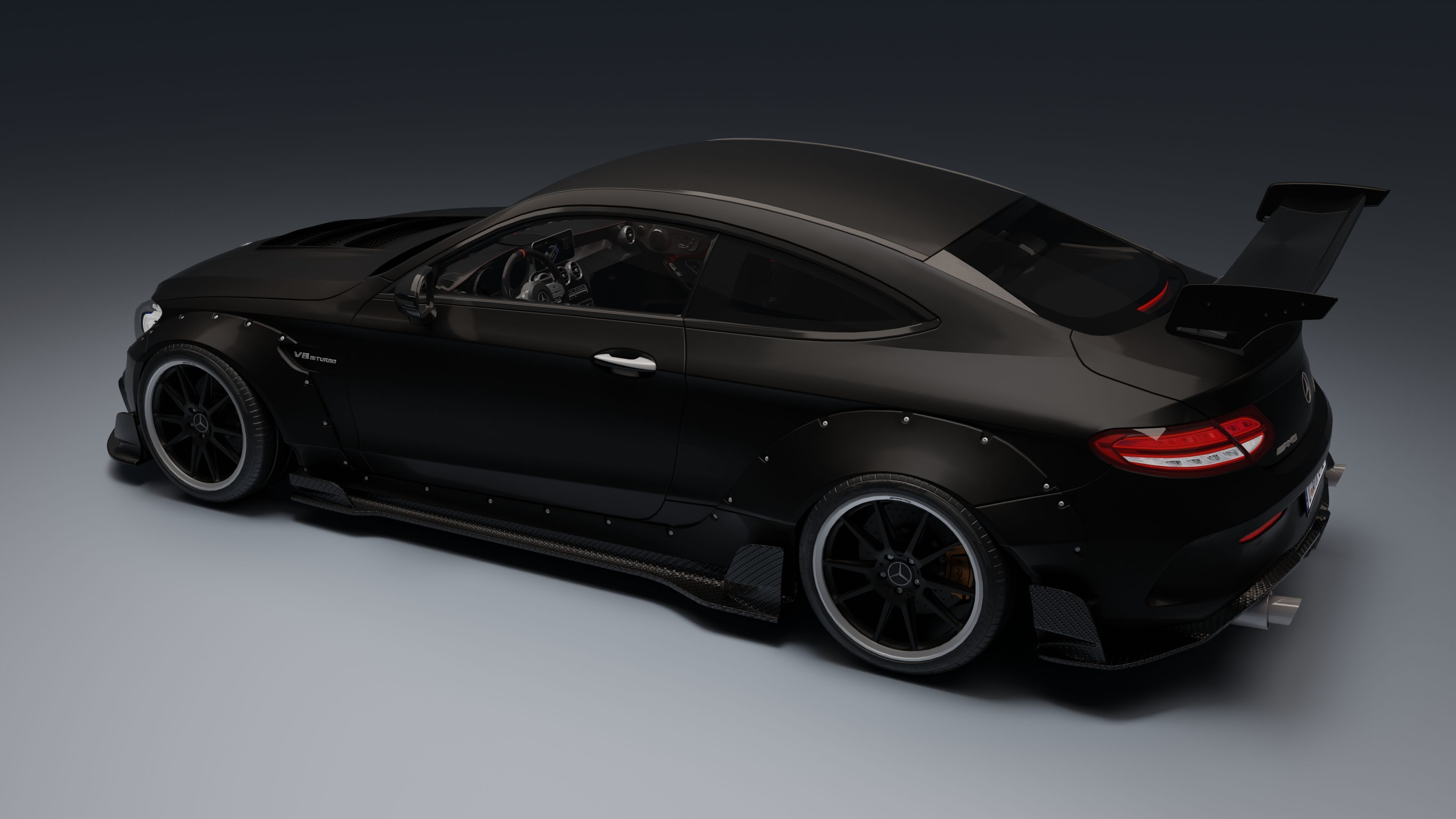 Mercedes-Benz C63 AMG Black Series Low-poly 3D model_8