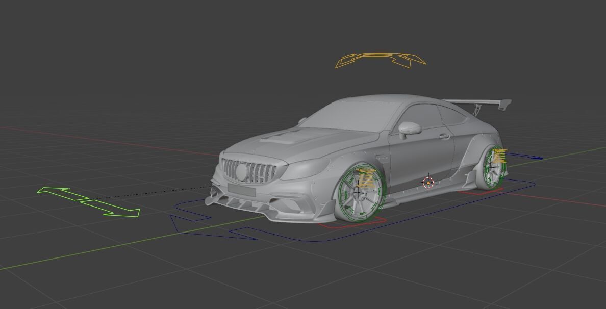 Mercedes-Benz C63 AMG Black Series Low-poly 3D model_11