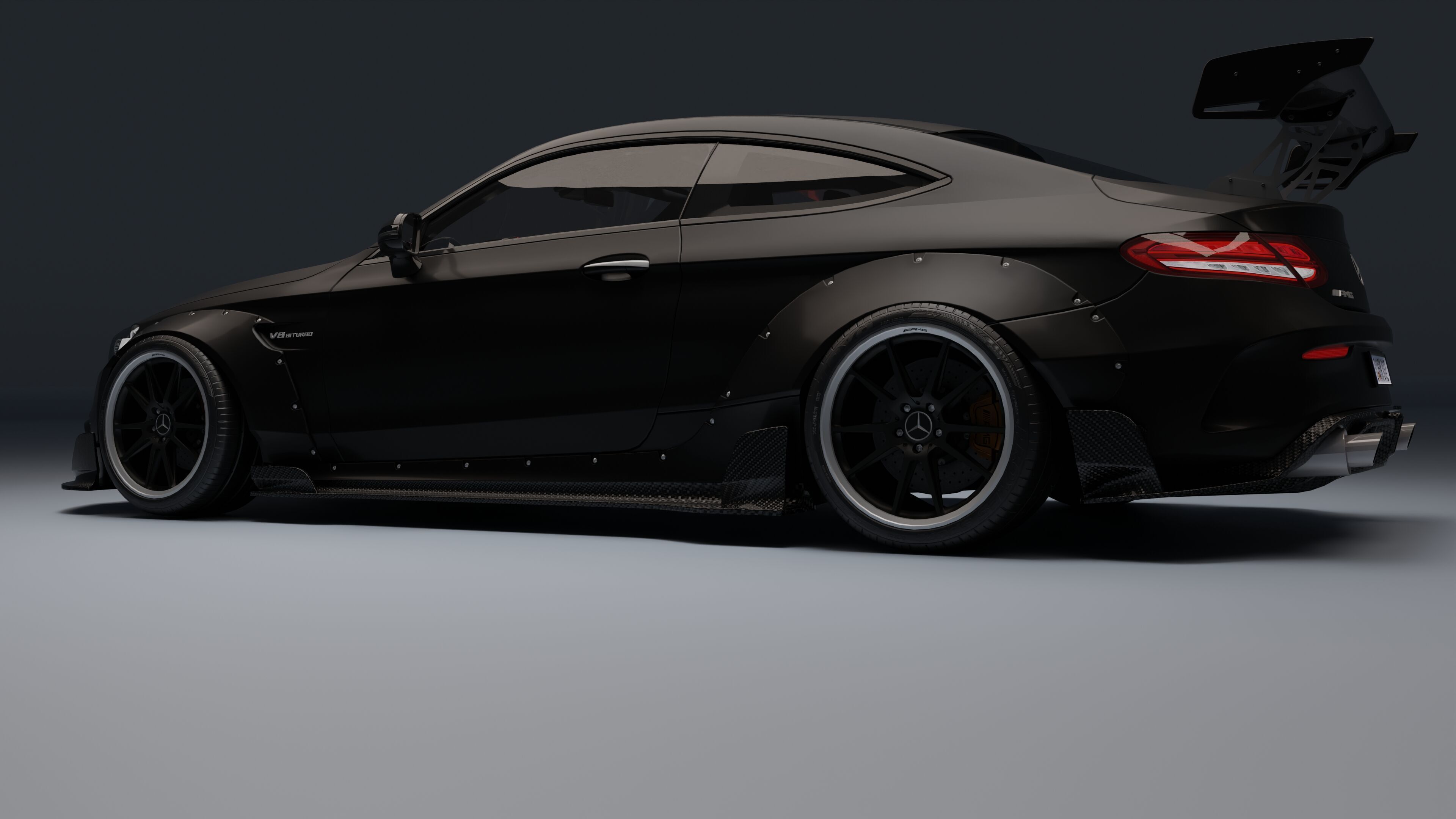 Mercedes-Benz C63 AMG Black Series Low-poly 3D model_9