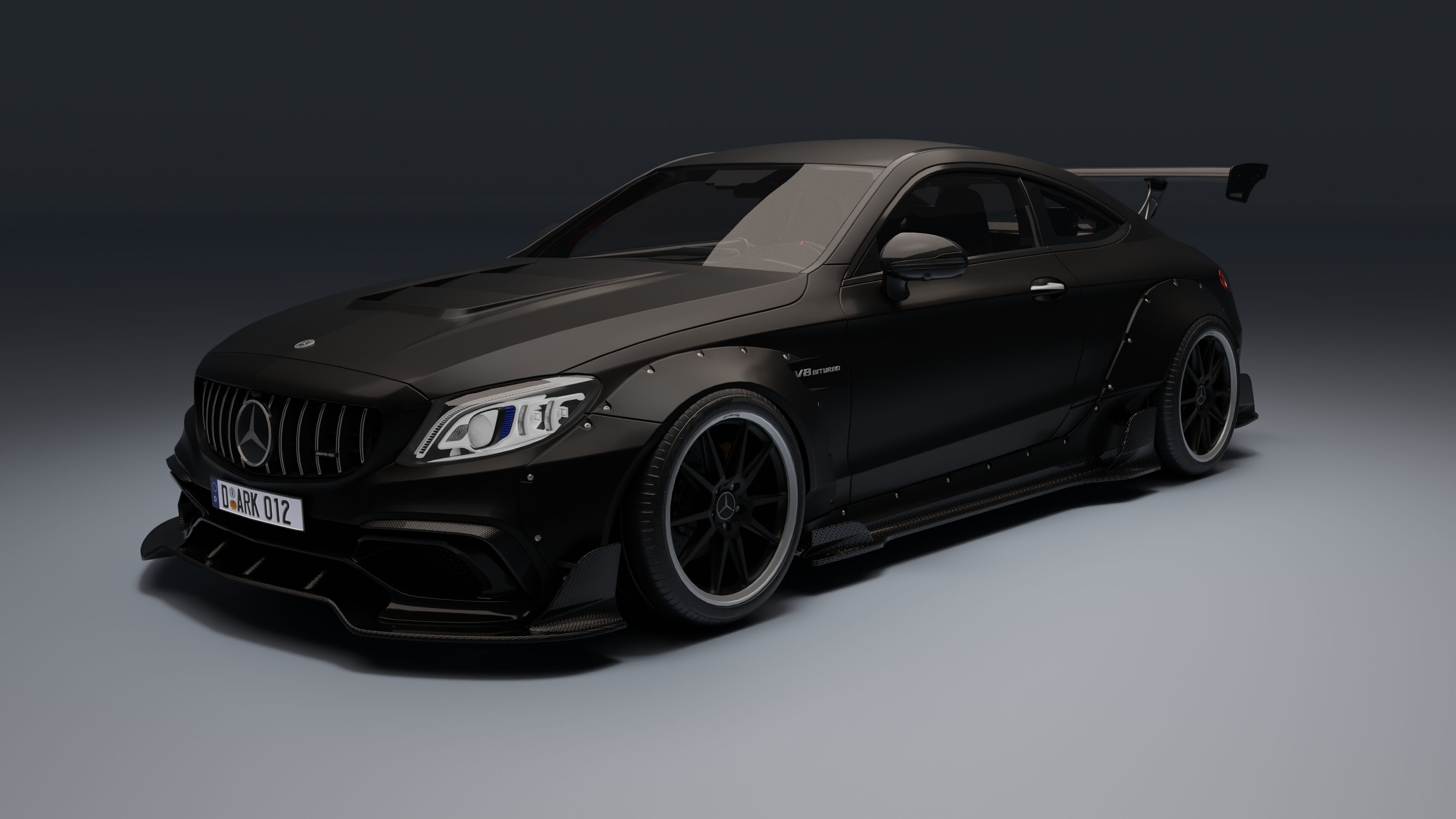 Mercedes-Benz C63 AMG Black Series Low-poly 3D model_4