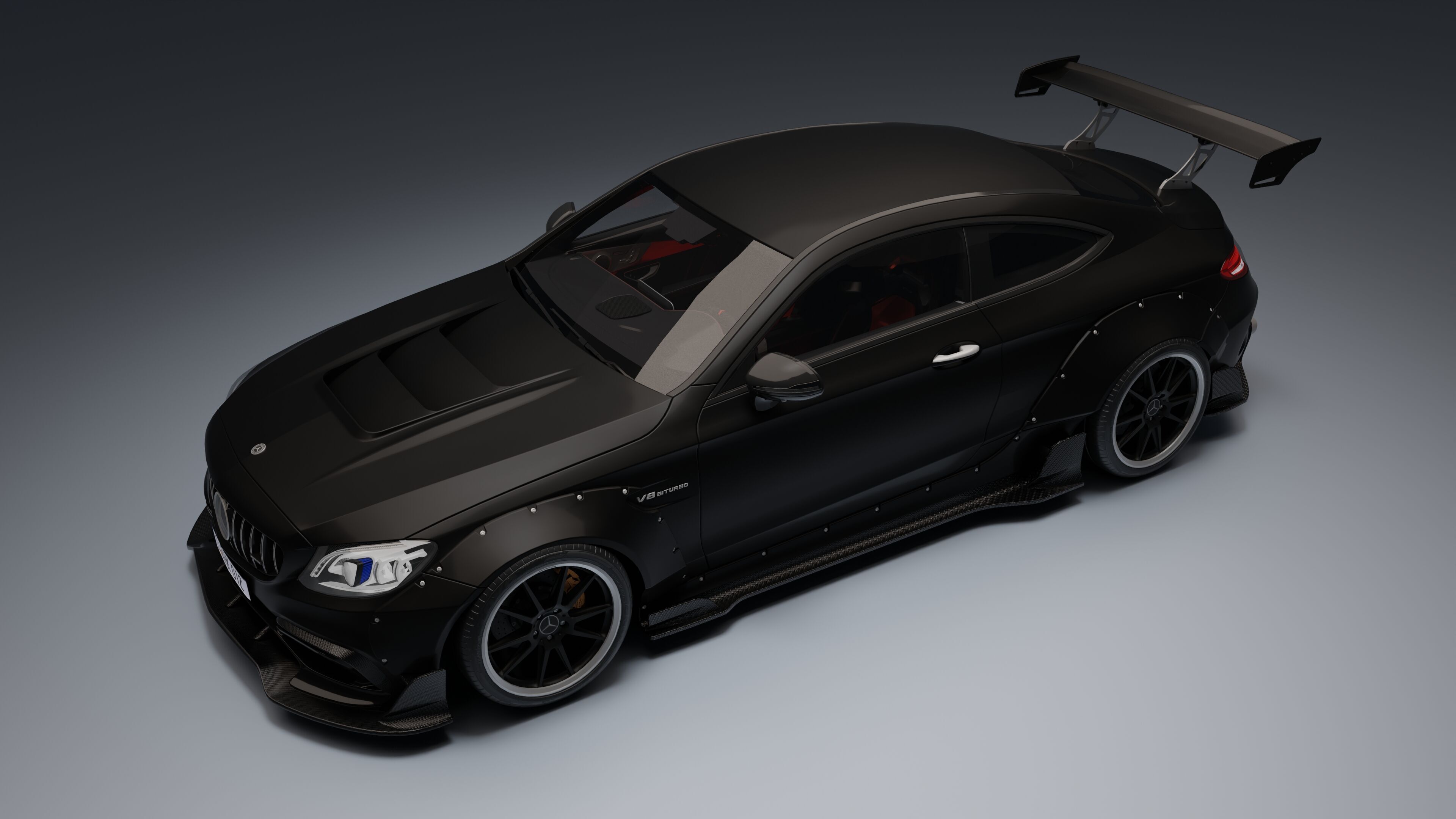 Mercedes-Benz C63 AMG Black Series Low-poly 3D model_16