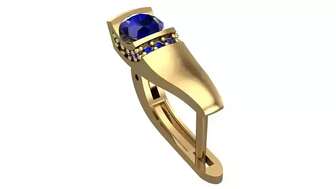 Golden Elegance Meets Blue Passion - Earring Collection--DL27-- 3D print model