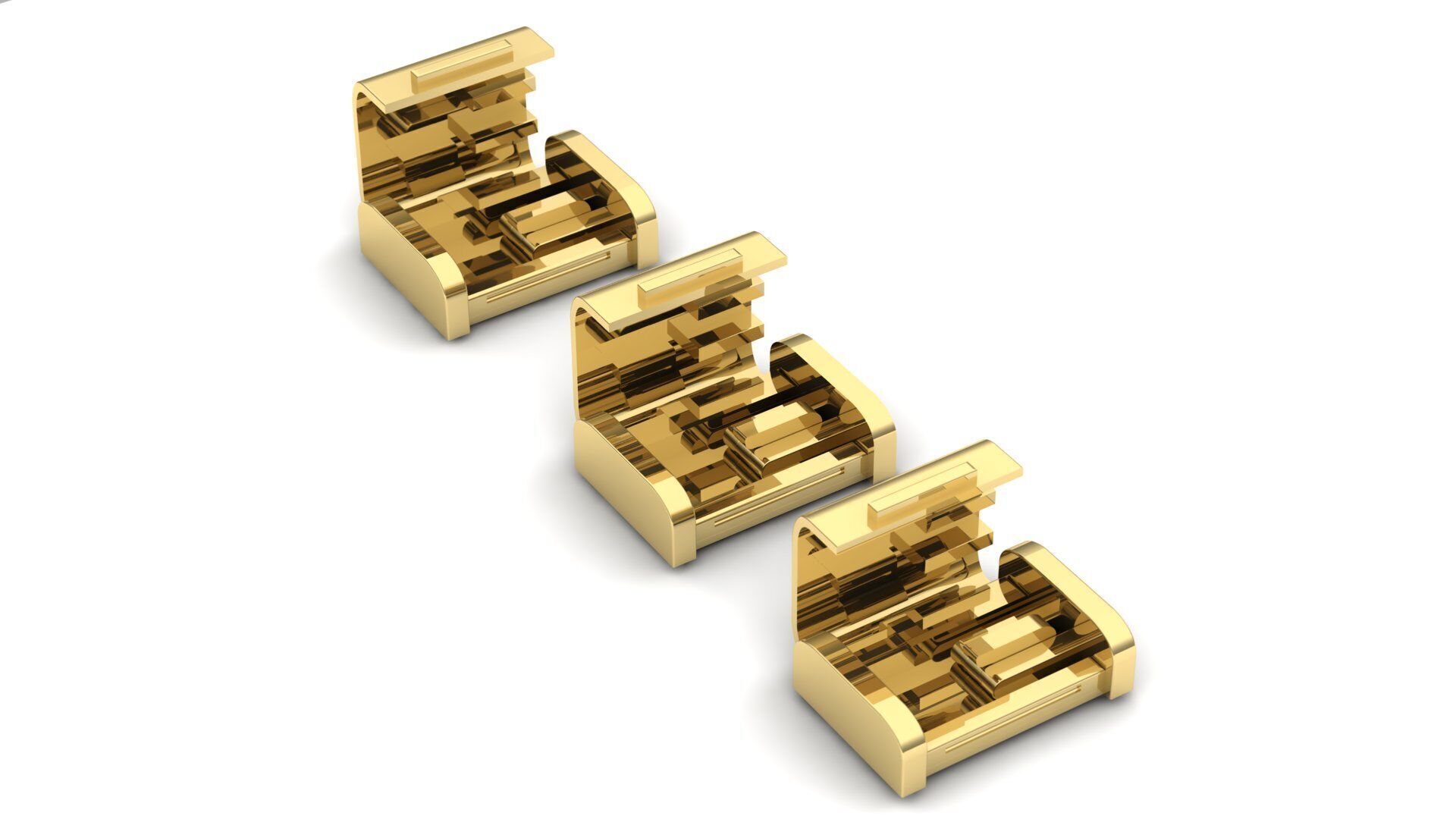 PACK Cuban Locks Clasp 17mm 18mm 19mm 3D print model_1