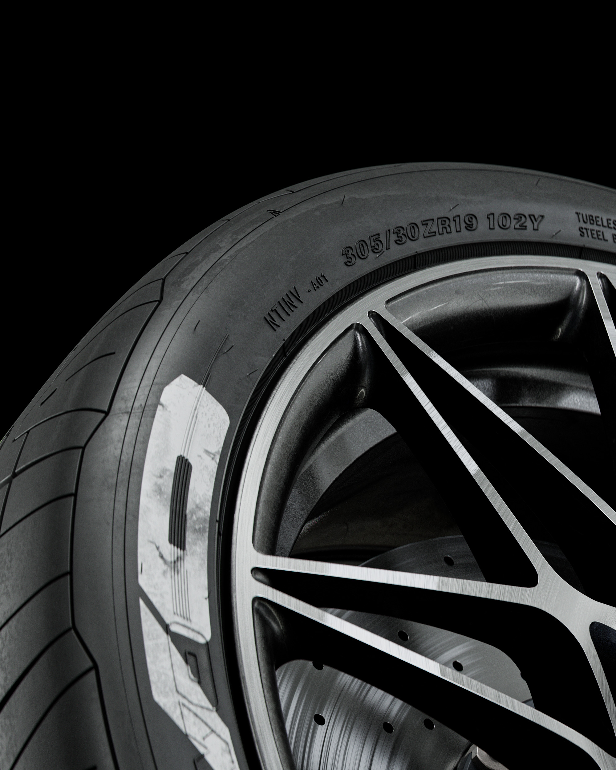 Nitto Invo 305 30 ZR19 Painted 3D model_6