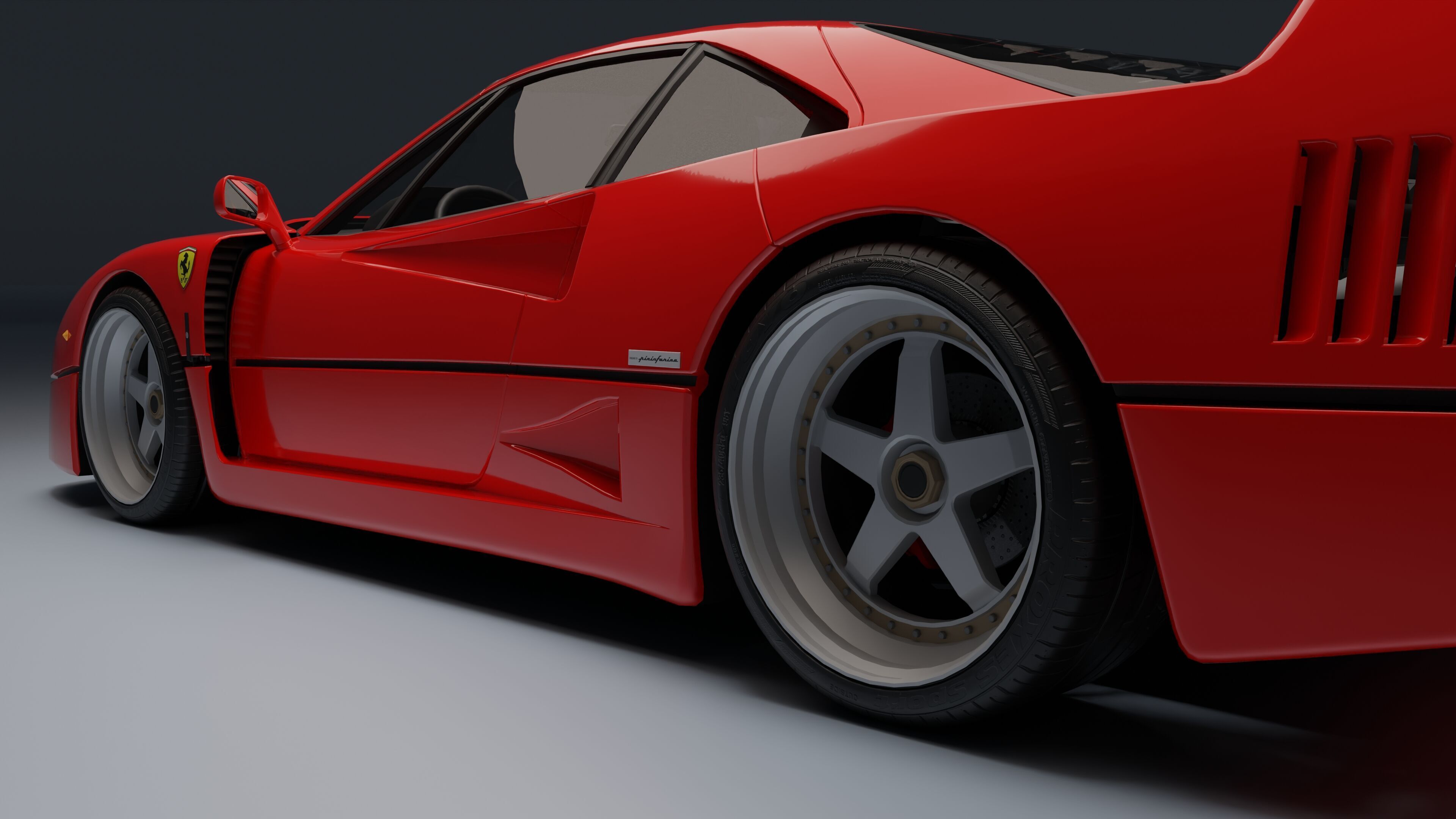 Ferrari F40 Low-poly 3D model_25