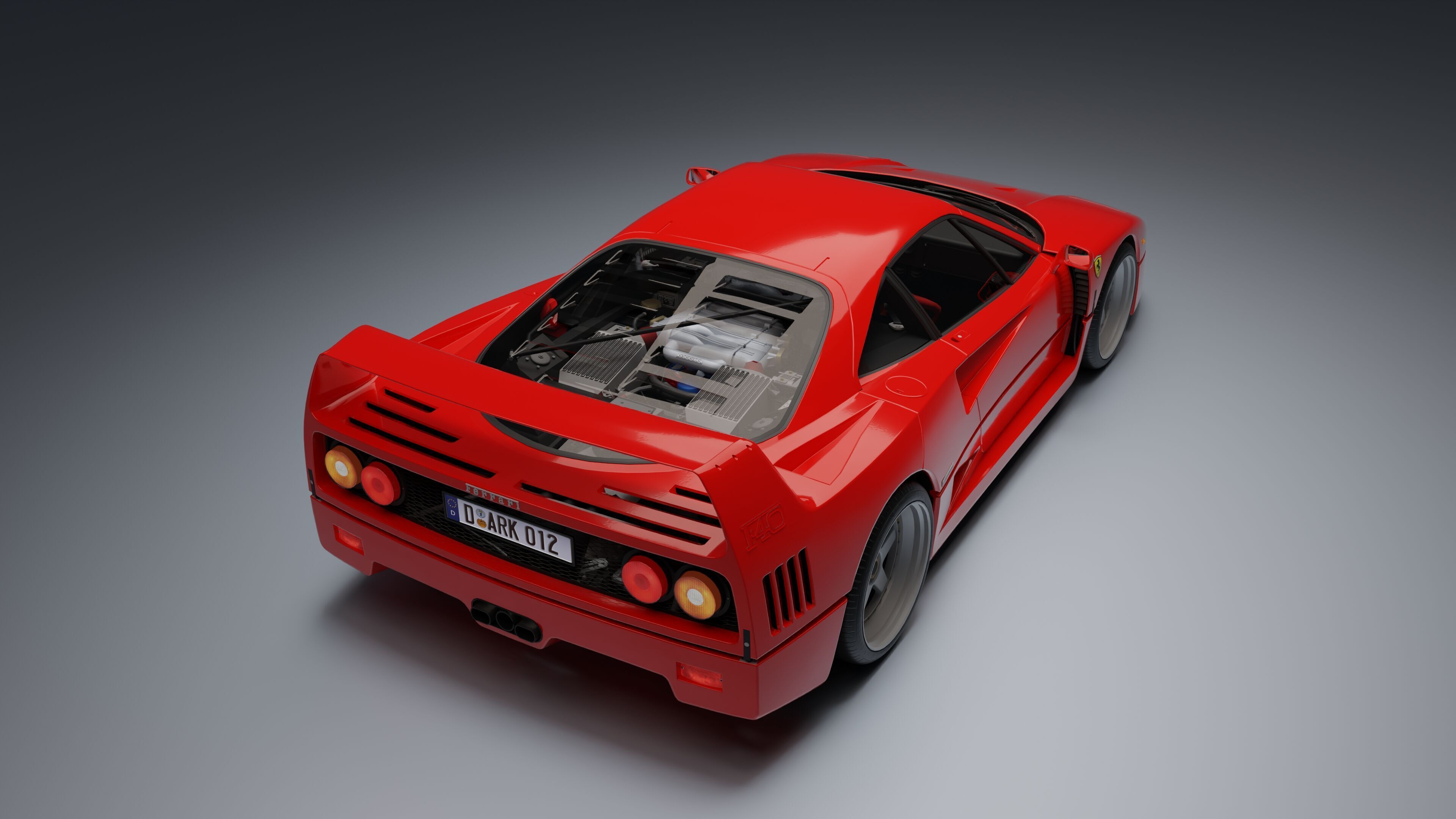 Ferrari F40 Low-poly 3D model_5