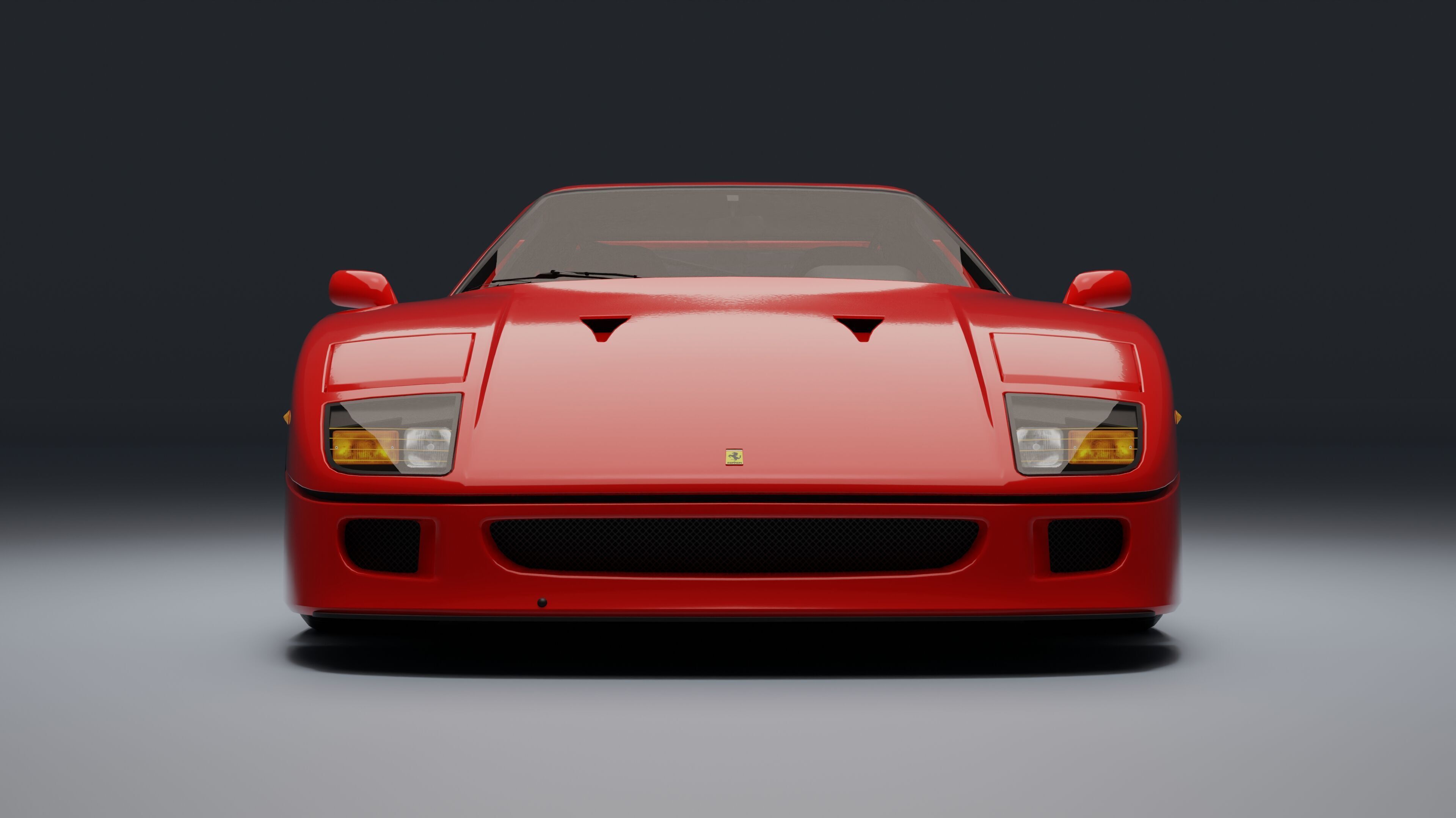 Ferrari F40 Low-poly 3D model_29
