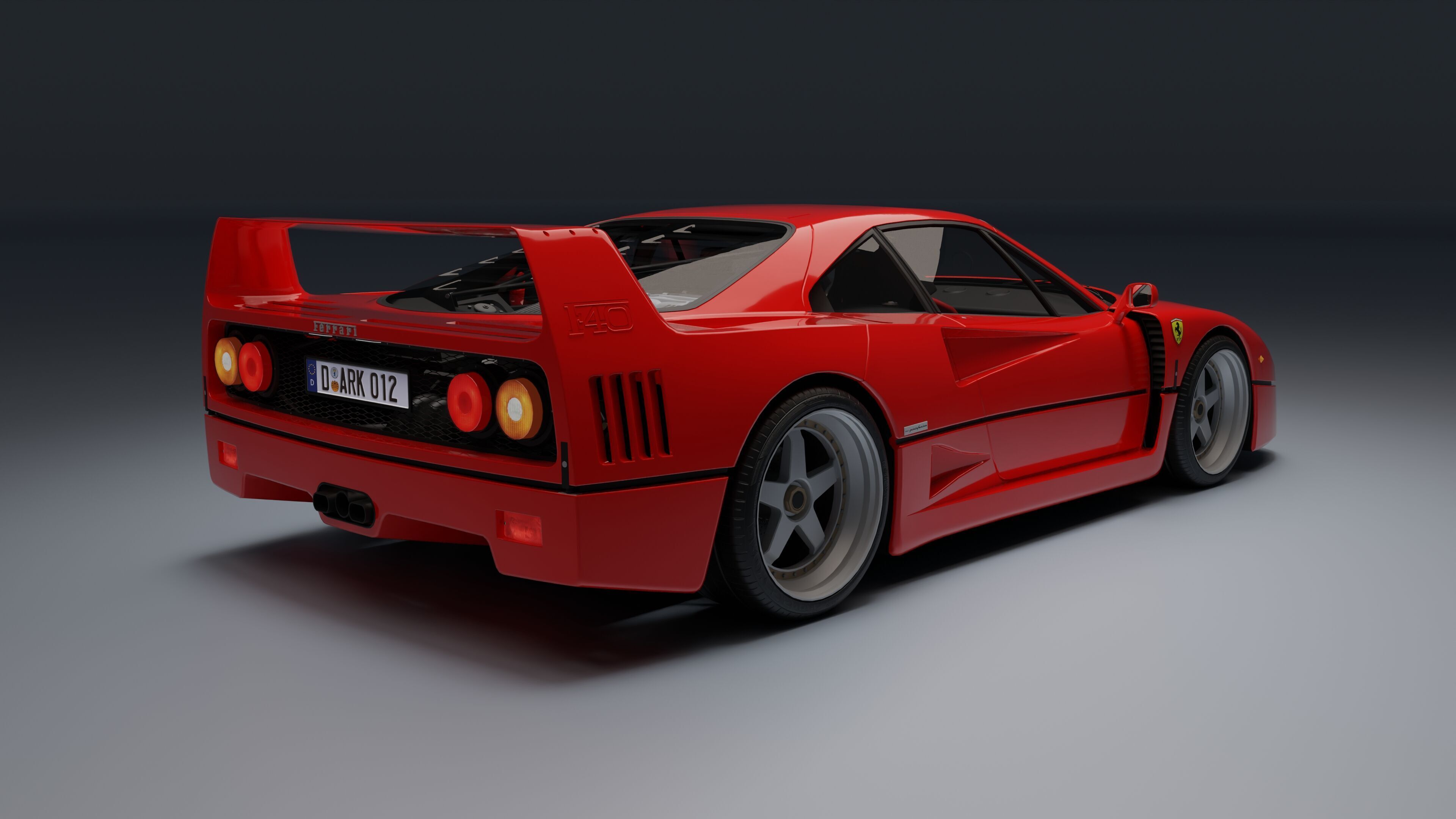Ferrari F40 Low-poly 3D model_3