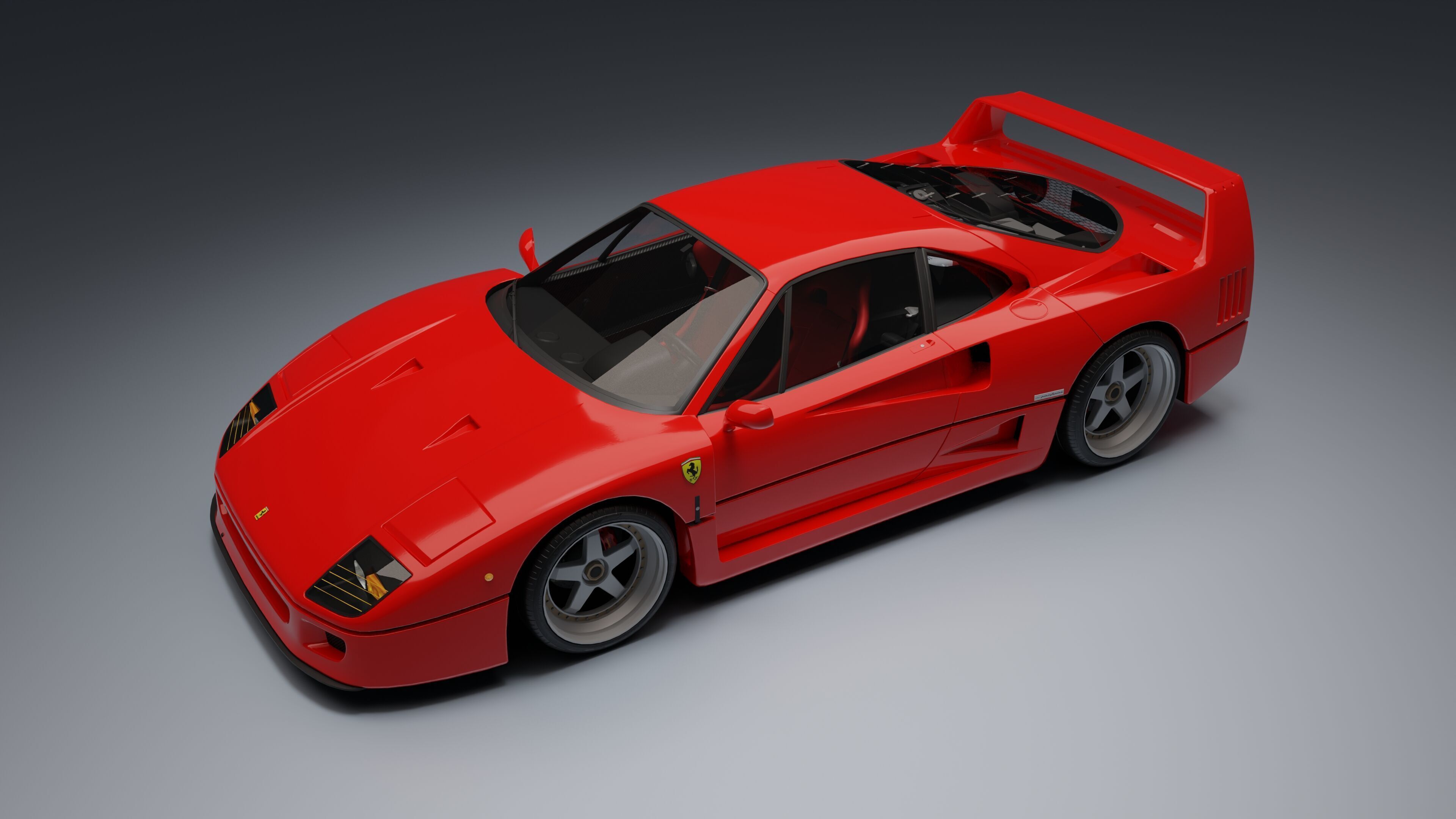 Ferrari F40 Low-poly 3D model_20